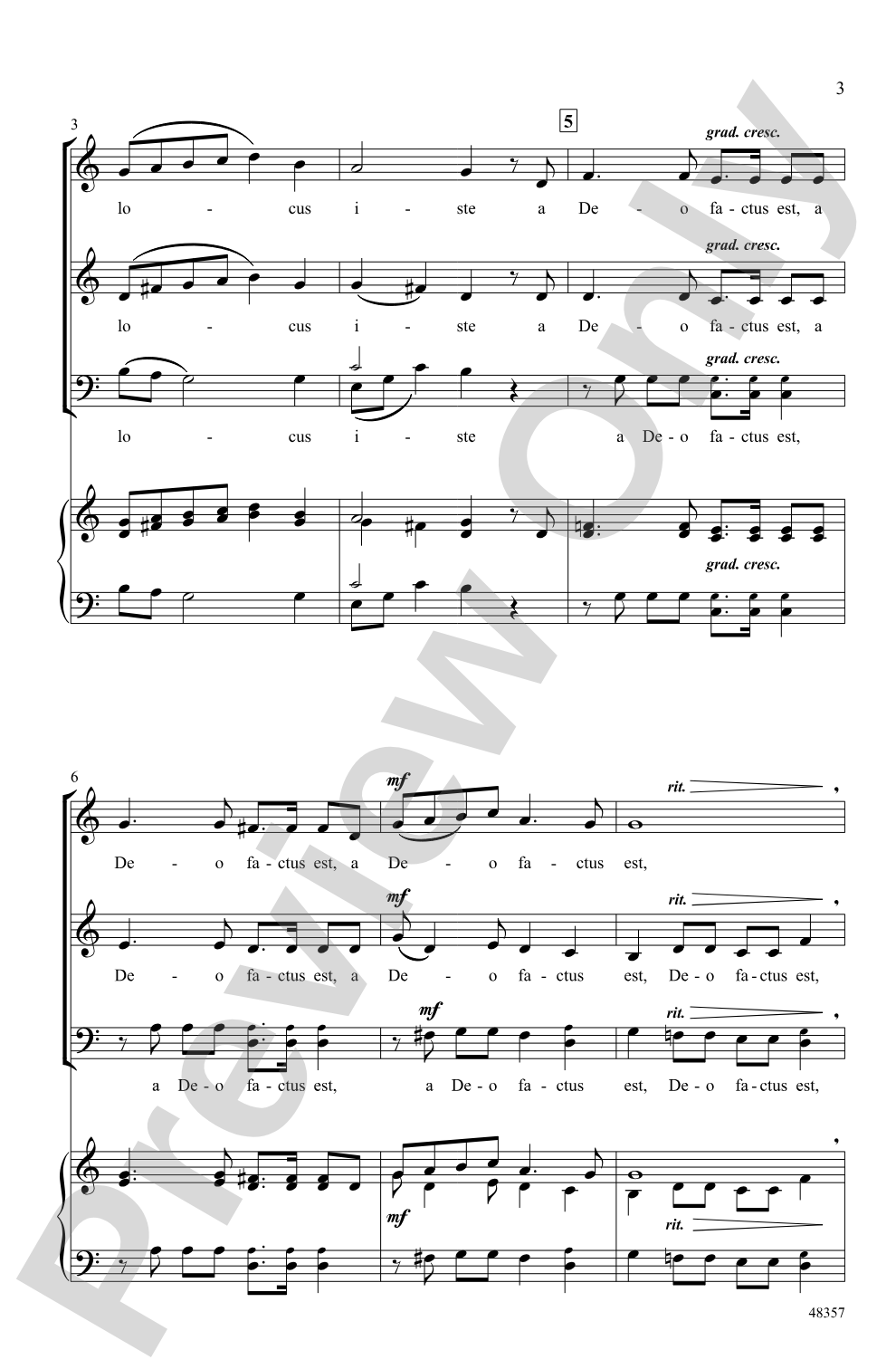 Locus Iste: SSAB, <I>a cappella</I> Choral Octavo