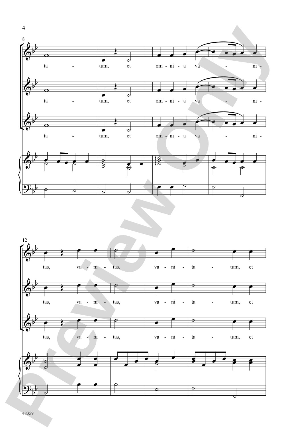 Vanitas Canon: SSA Choral Octavo