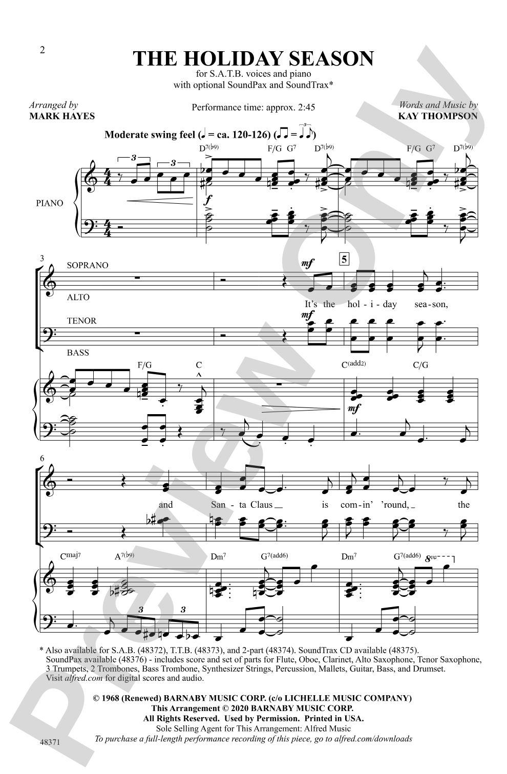 The Holiday Season: SATB Choral Octavo