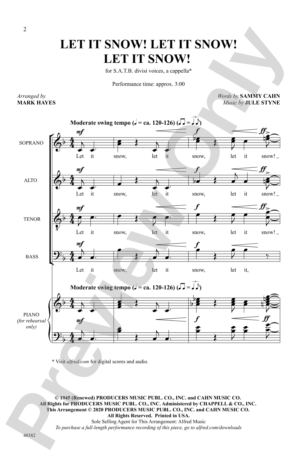Let It Snow! Let It Snow! Let It Snow!: SATB divisi, <I>a cappella</I> Choral Octavo