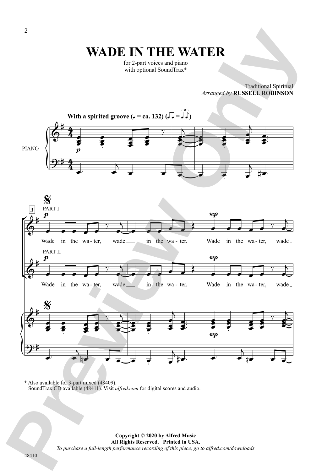 Wade in the Water: 2-Part Choral Octavo