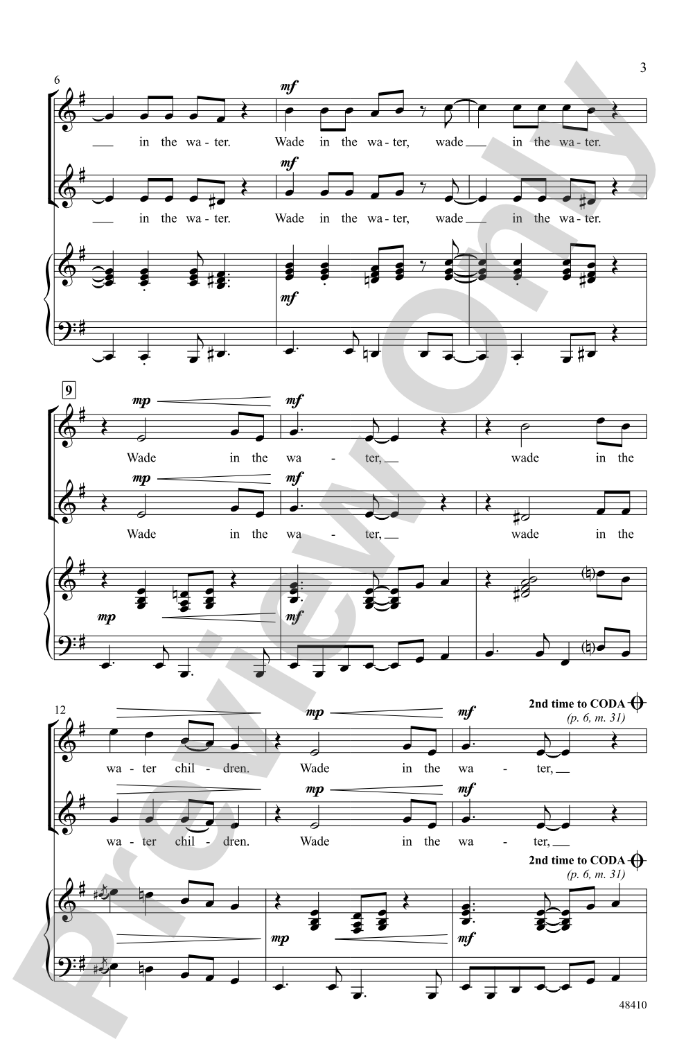 Wade in the Water: 2-Part Choral Octavo