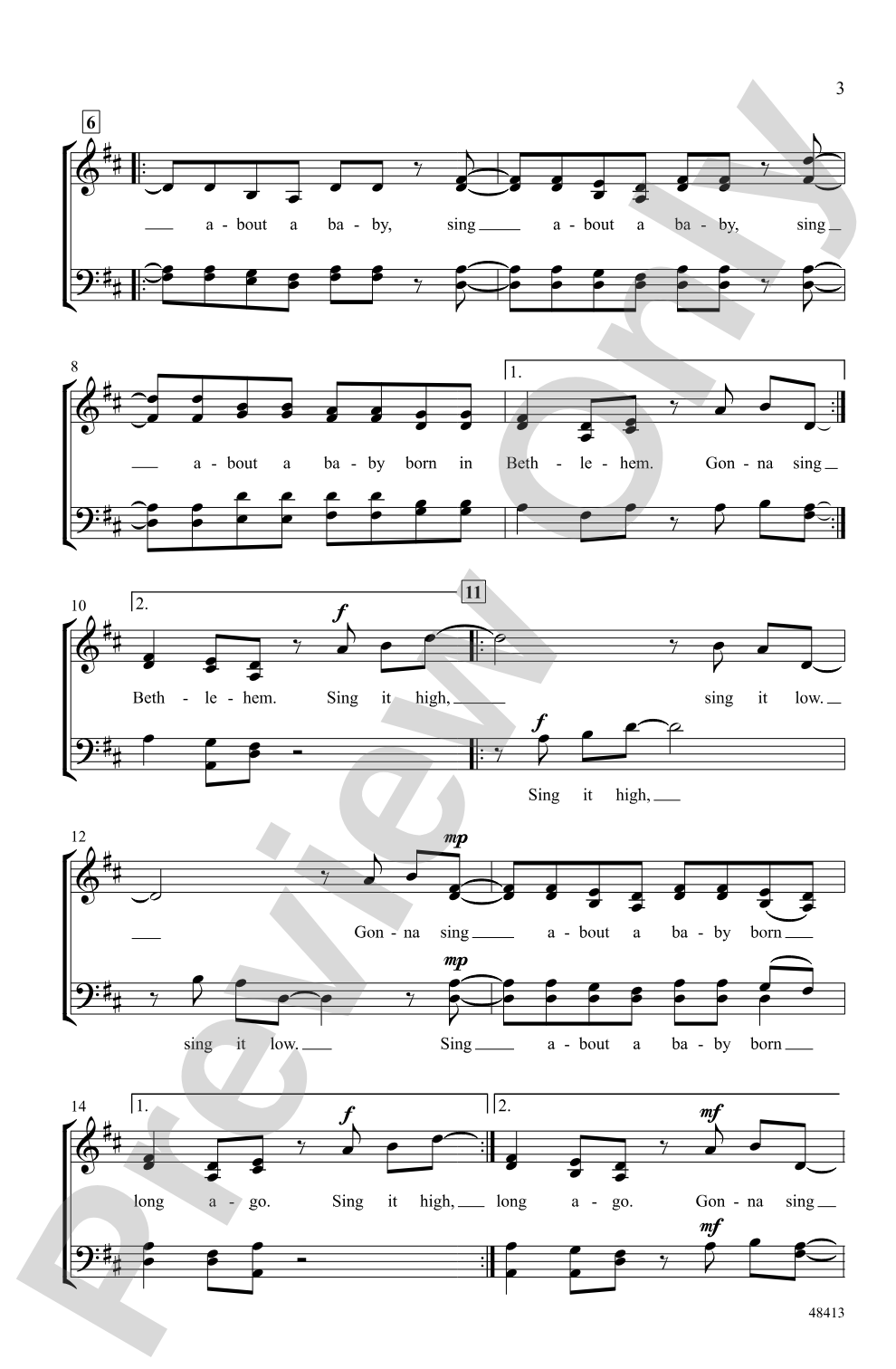 Gonna Sing About a Baby: SATB <i>a cappella</i> Choral Octavo