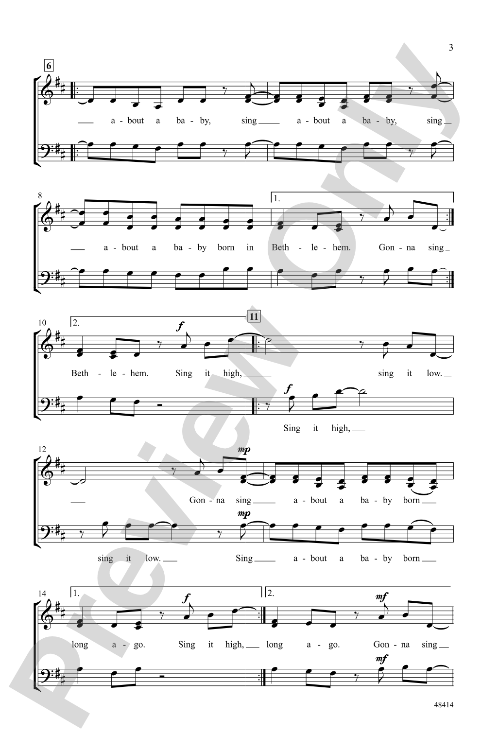 Gonna Sing About a Baby: 3-Part Mixed, <I>a cappella</I> Choral Octavo