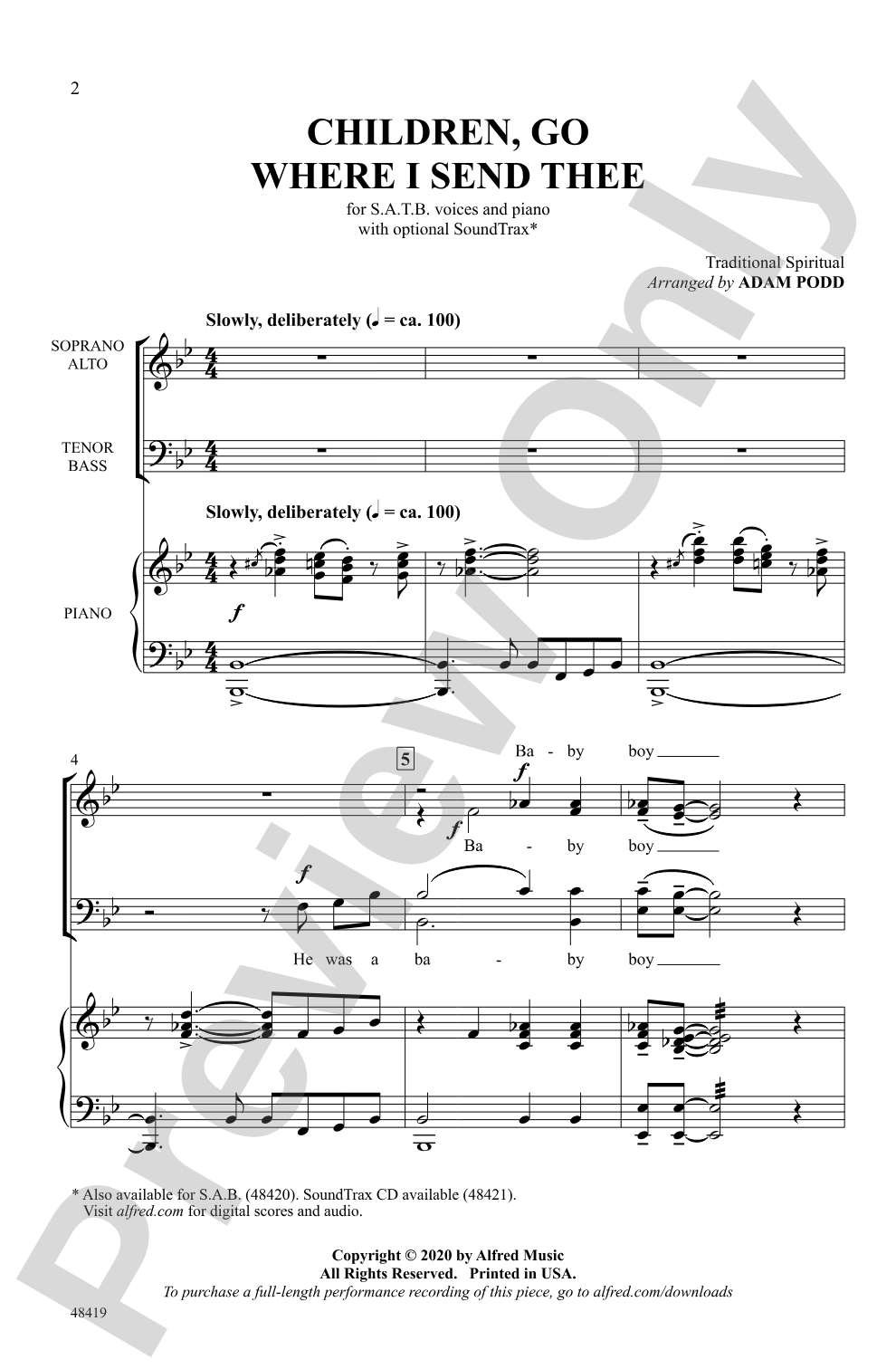 Children, Go Where I Send Thee: SATB Choral Octavo