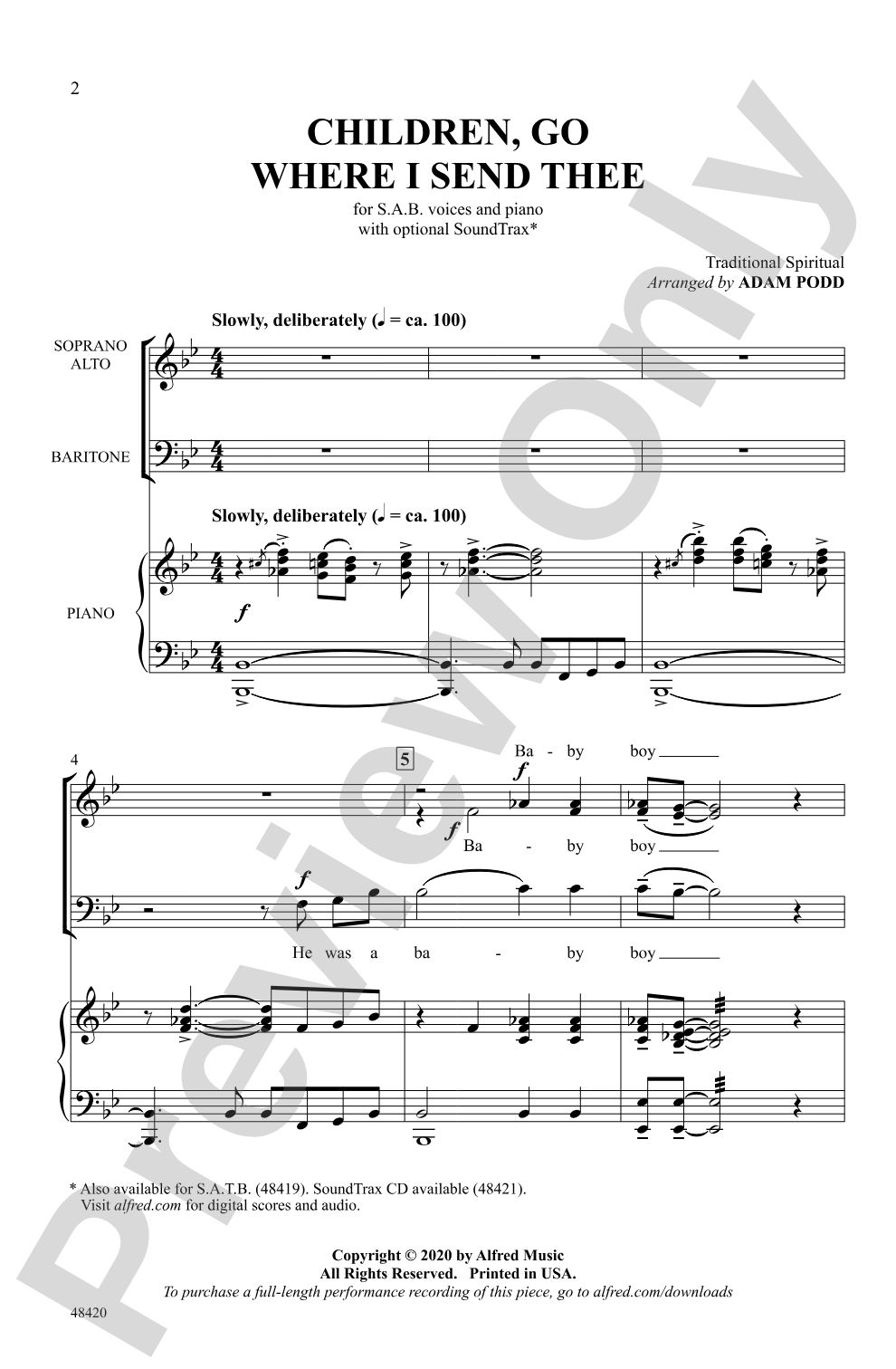 Children, Go Where I Send Thee: SAB Choral Octavo
