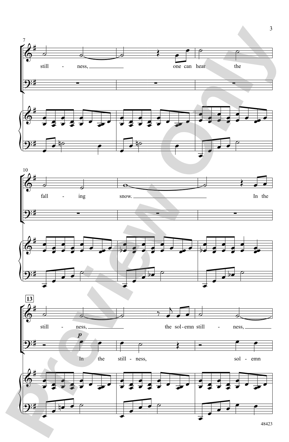 One Can Hear the Falling Snow: SAB Choral Octavo