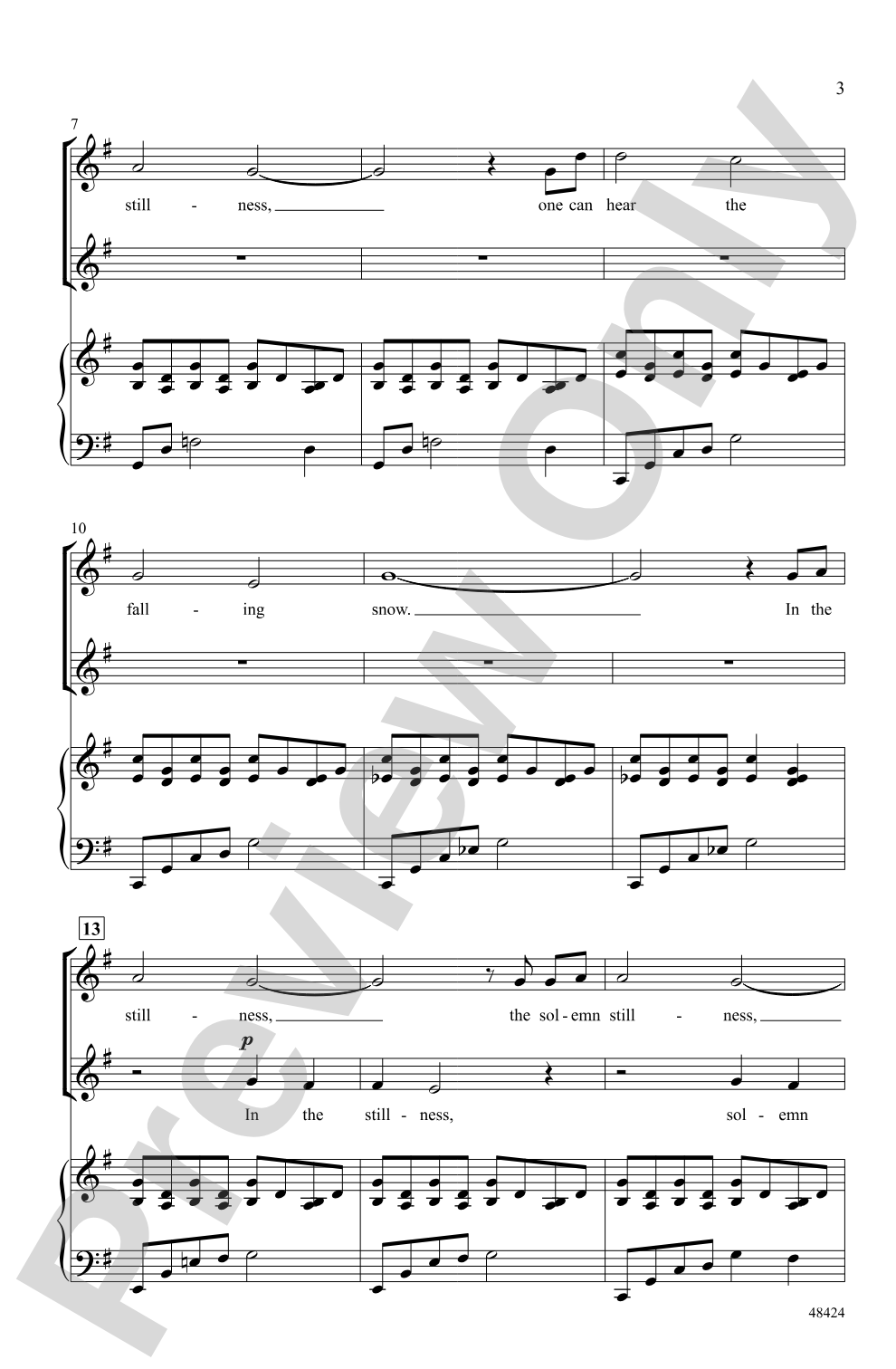 One Can Hear the Falling Snow: SSA Choral Octavo