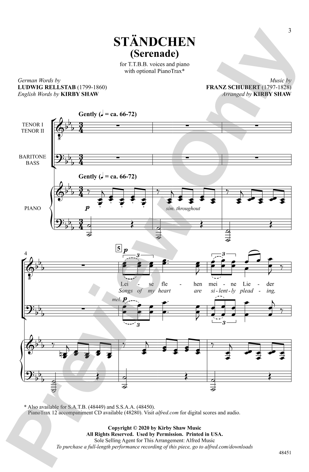 Ständchen: TTBB Choral Octavo
