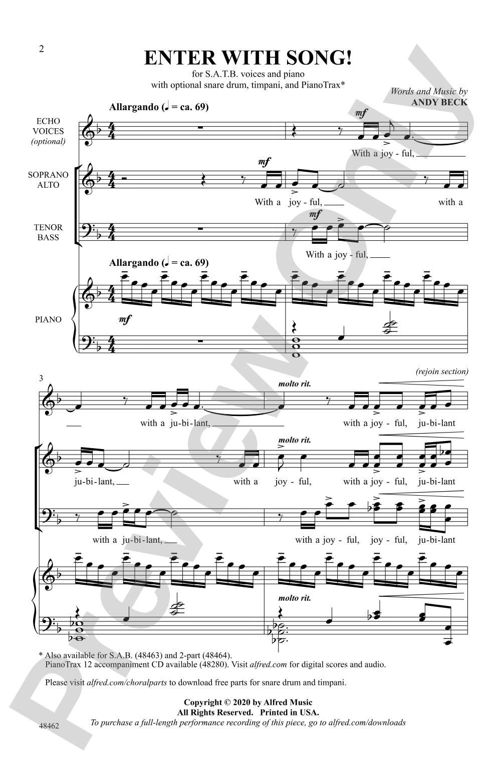 Enter with Song!: SATB Choral Octavo