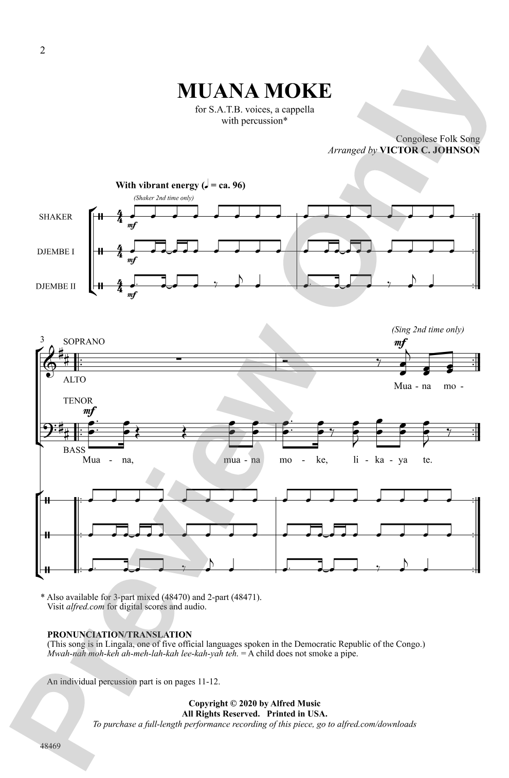 Muana Moke: SATB <i>a cappella</i> Choral Octavo