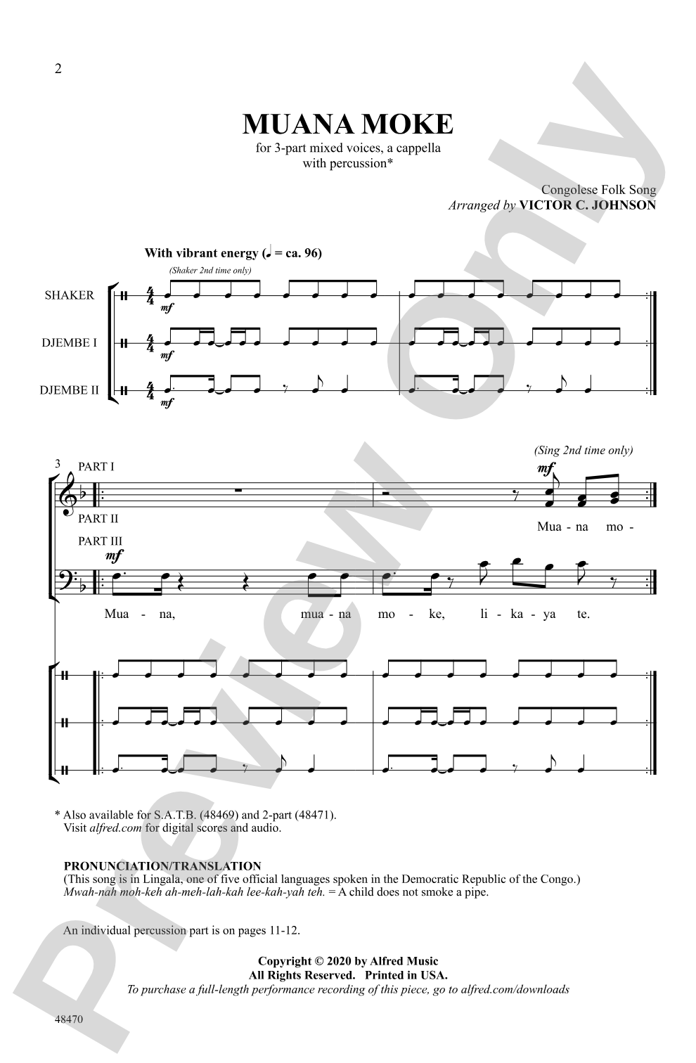 Muana Moke: 3-Part Mixed, <i>a cappella</i> Choral Octavo