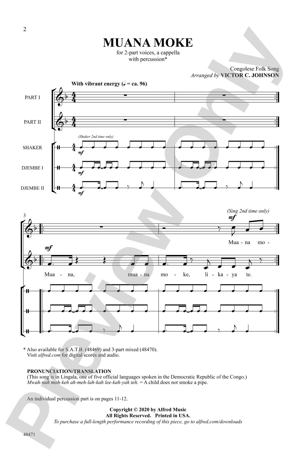 Muana Moke: 2-Part, <I>a cappella</I> Choral Octavo