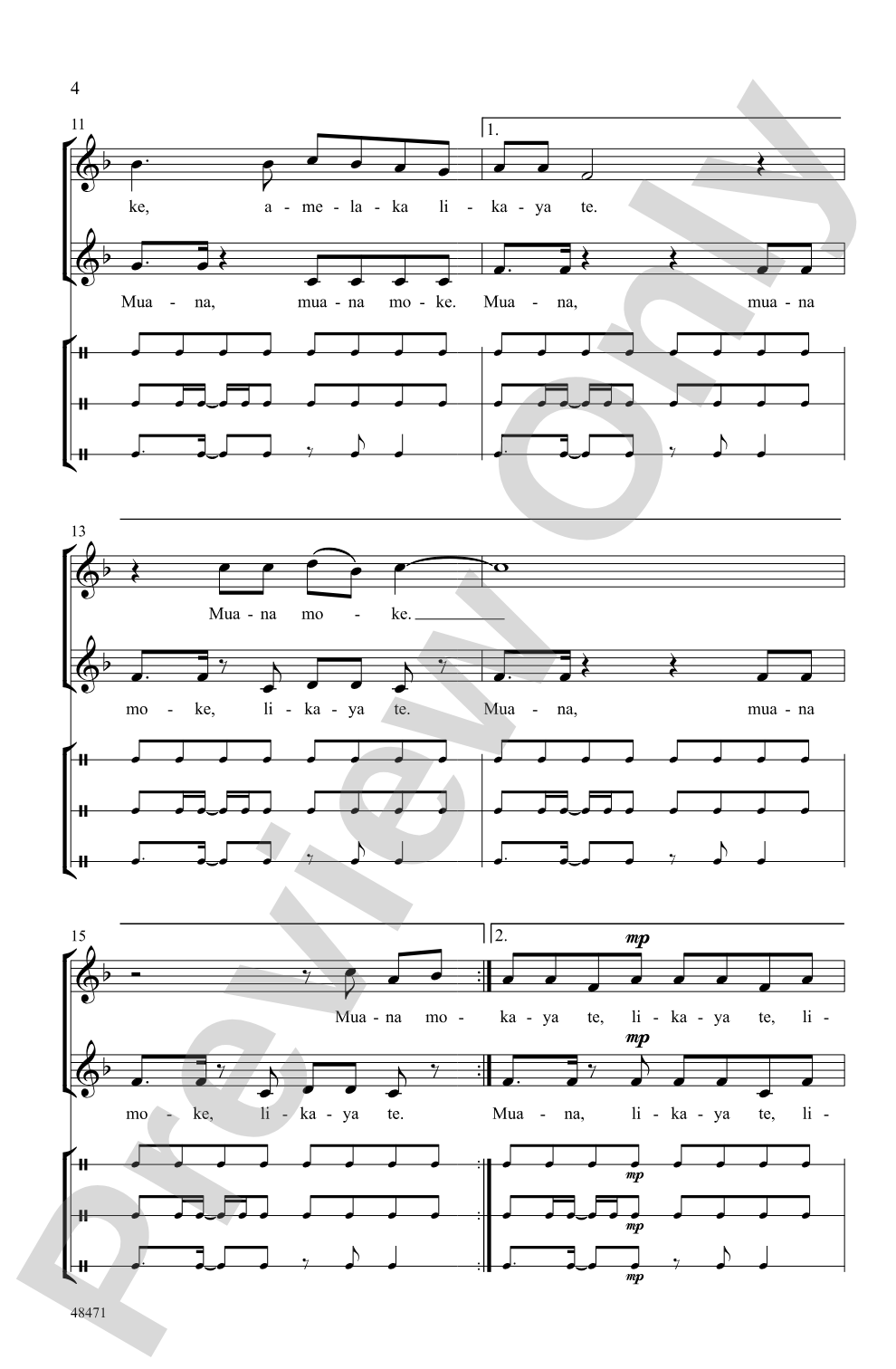 Muana Moke: 2-Part, <I>a cappella</I> Choral Octavo
