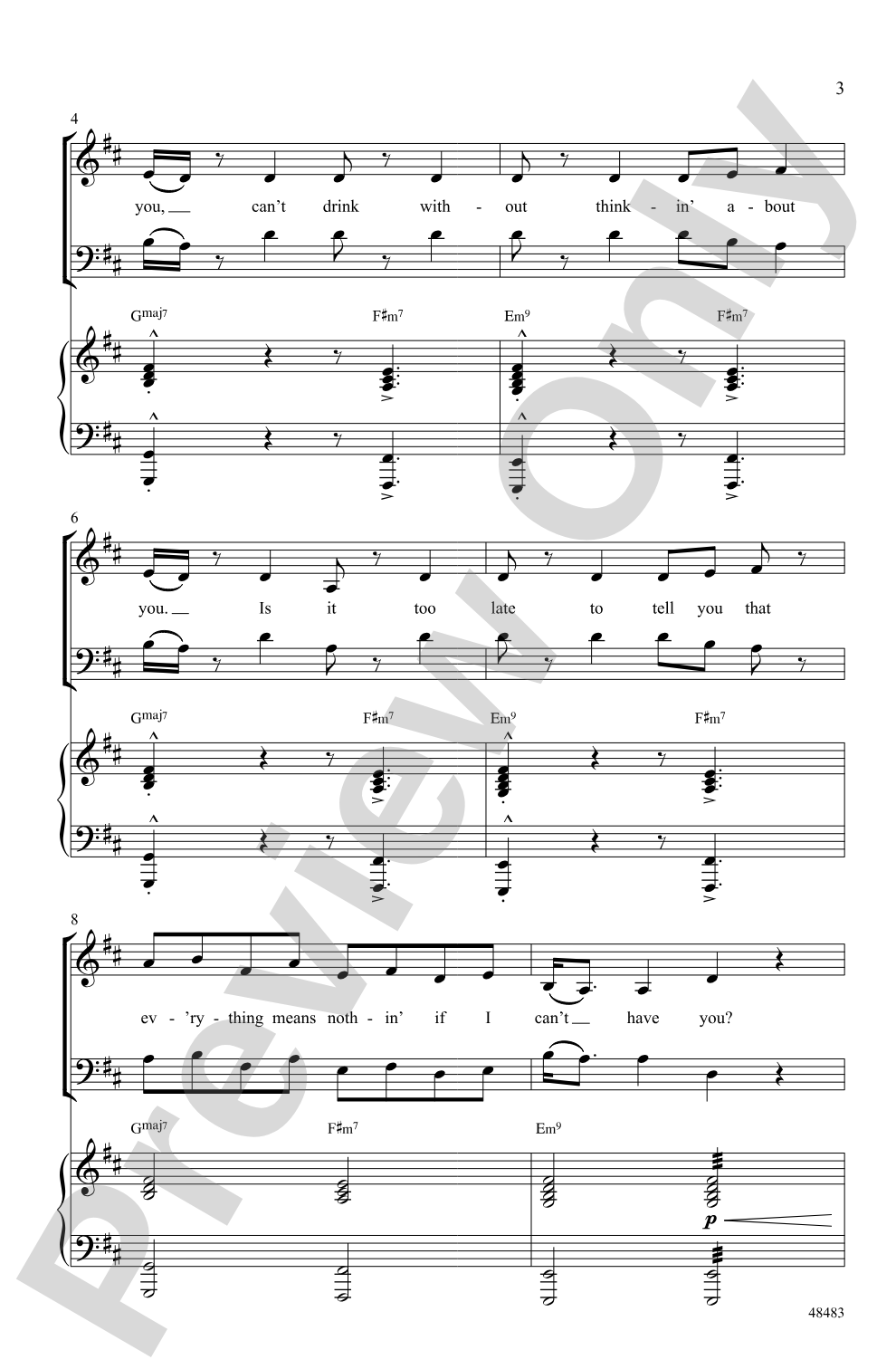 If I Can't Have You: SAB Choral Octavo