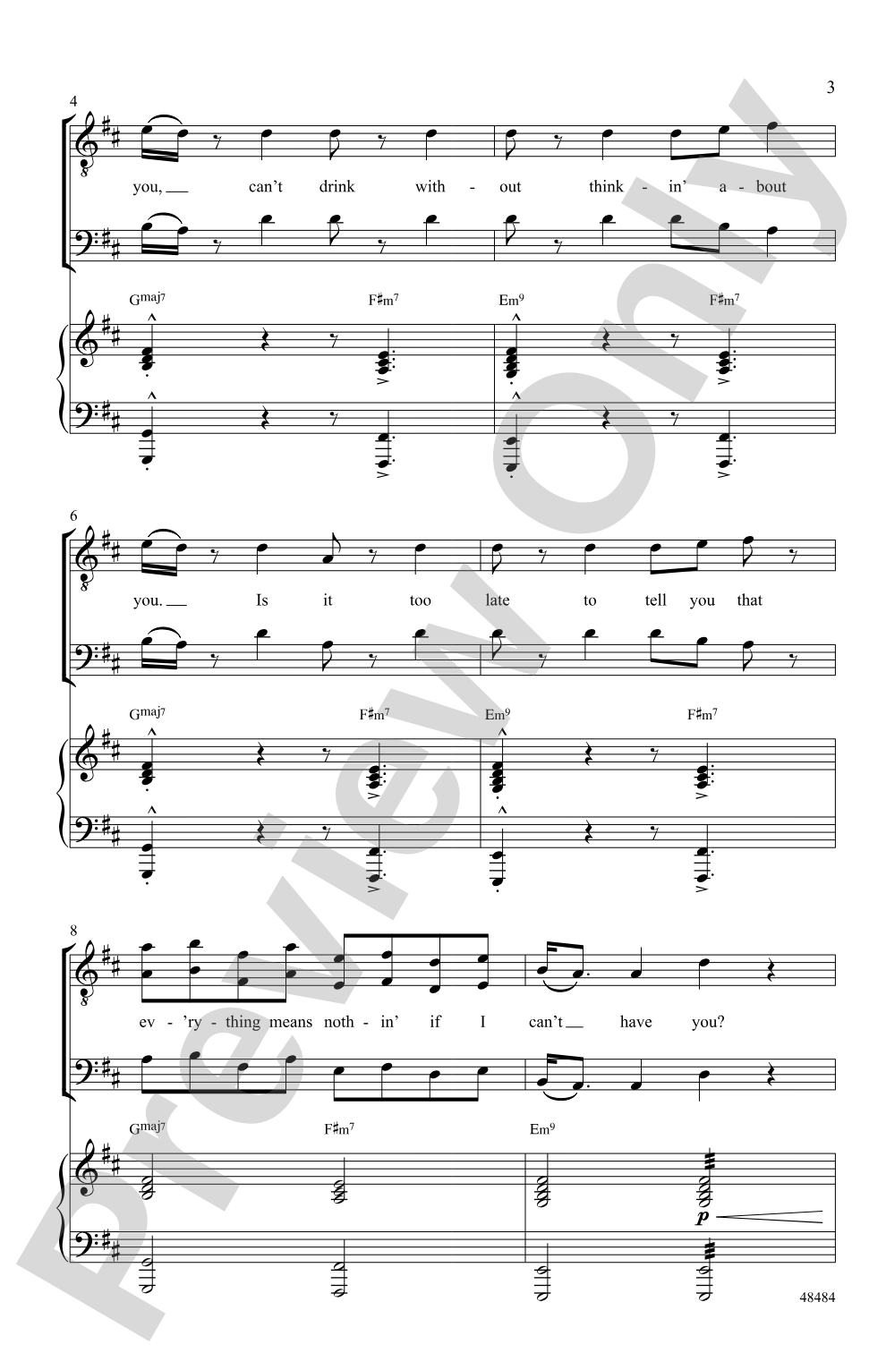 If I Can't Have You: TTB Choral Octavo