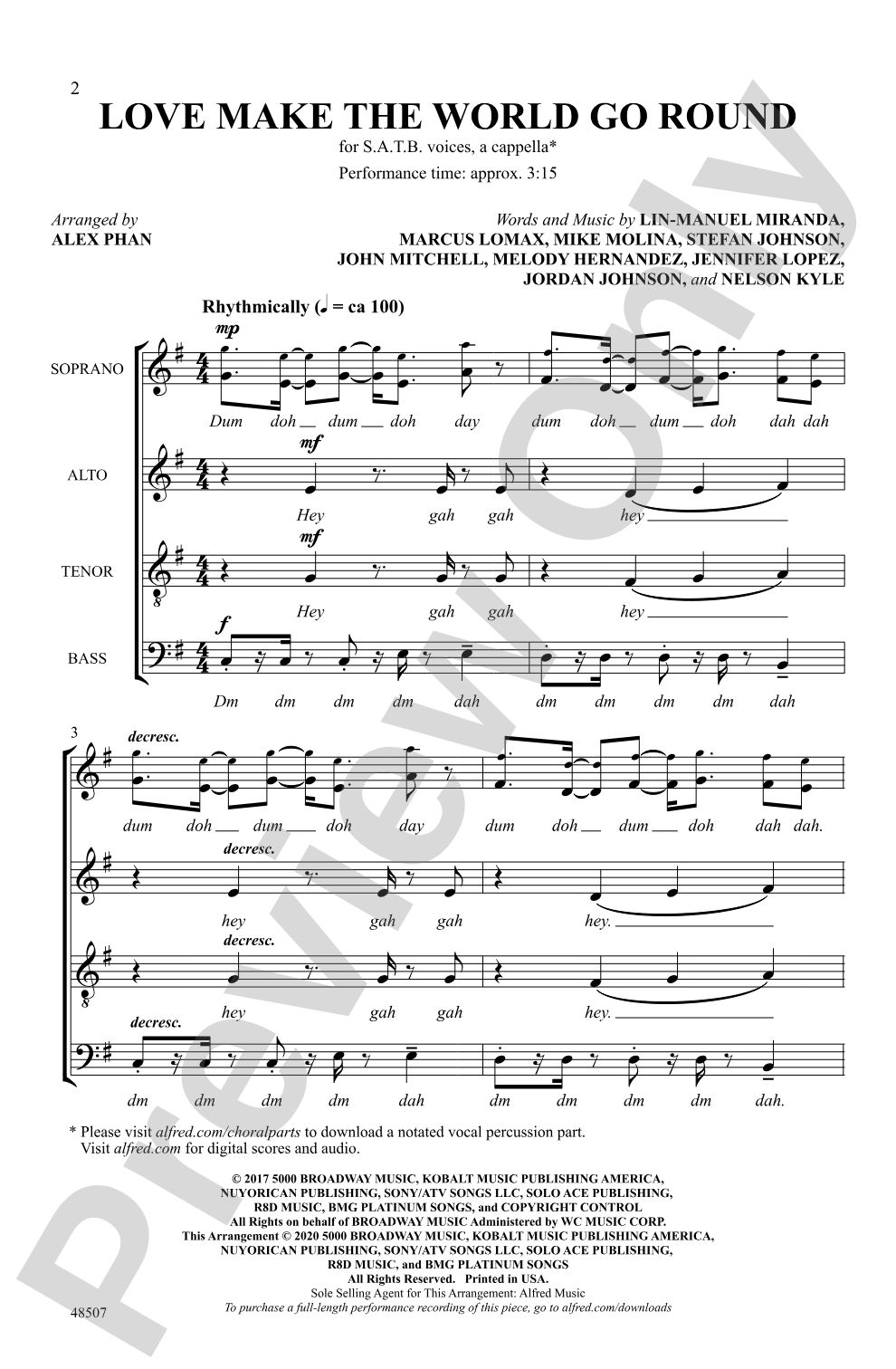 Love Make the World Go Round: SATB <i>a cappella</i> Choral Octavo