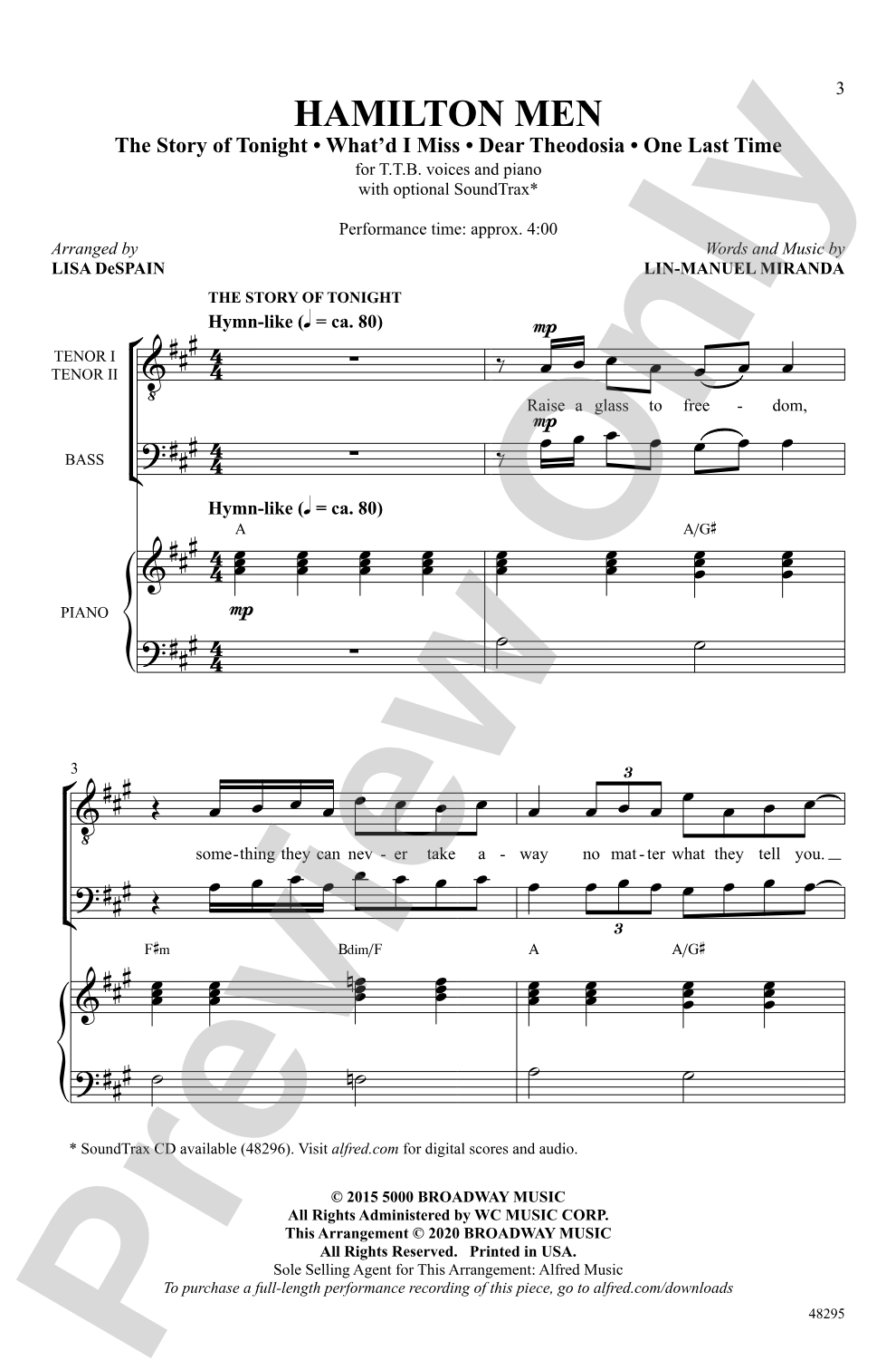 Hamilton Men: TTB Choral Octavo