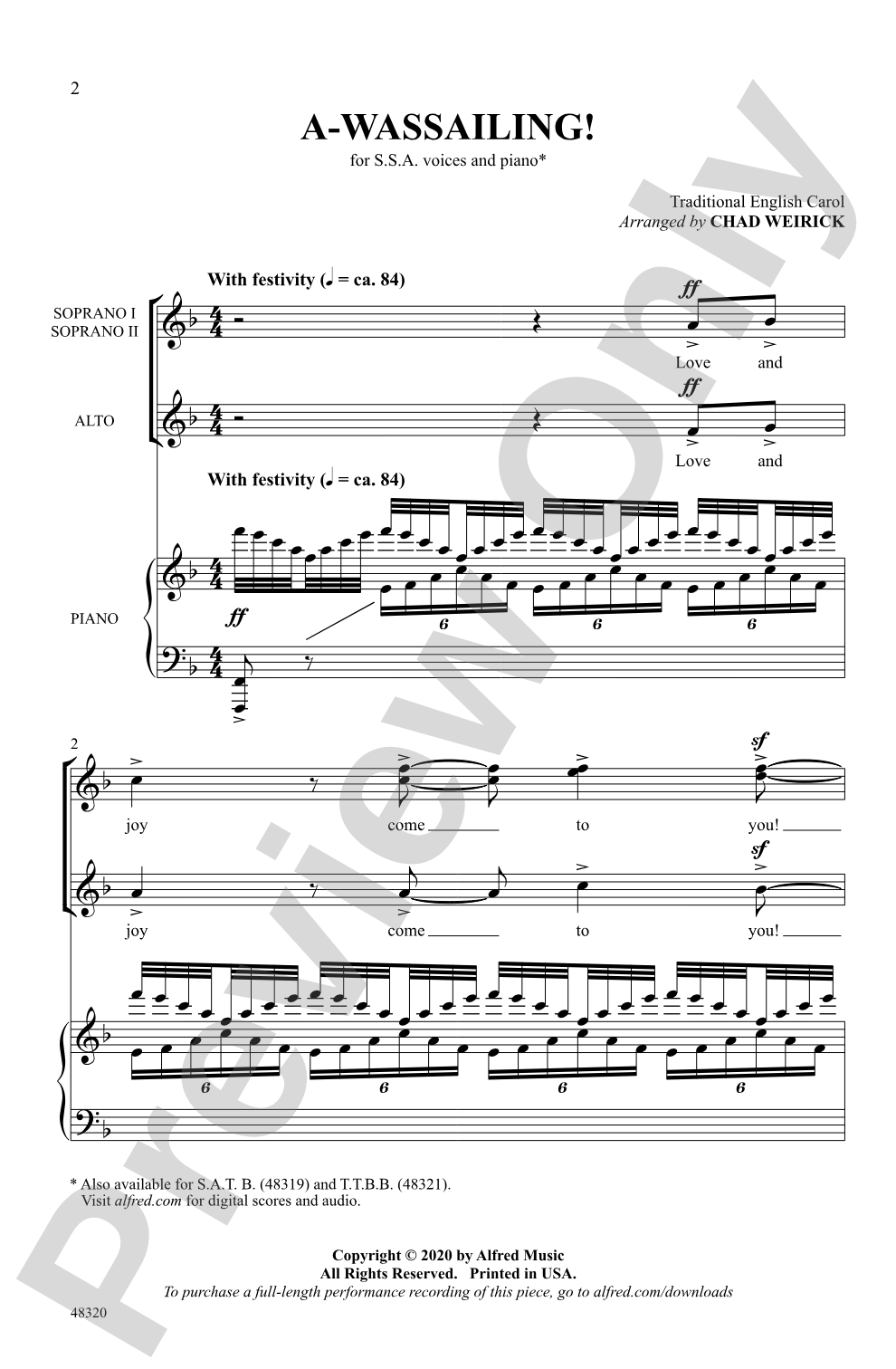 A-Wassailing!: SSA Choral Octavo