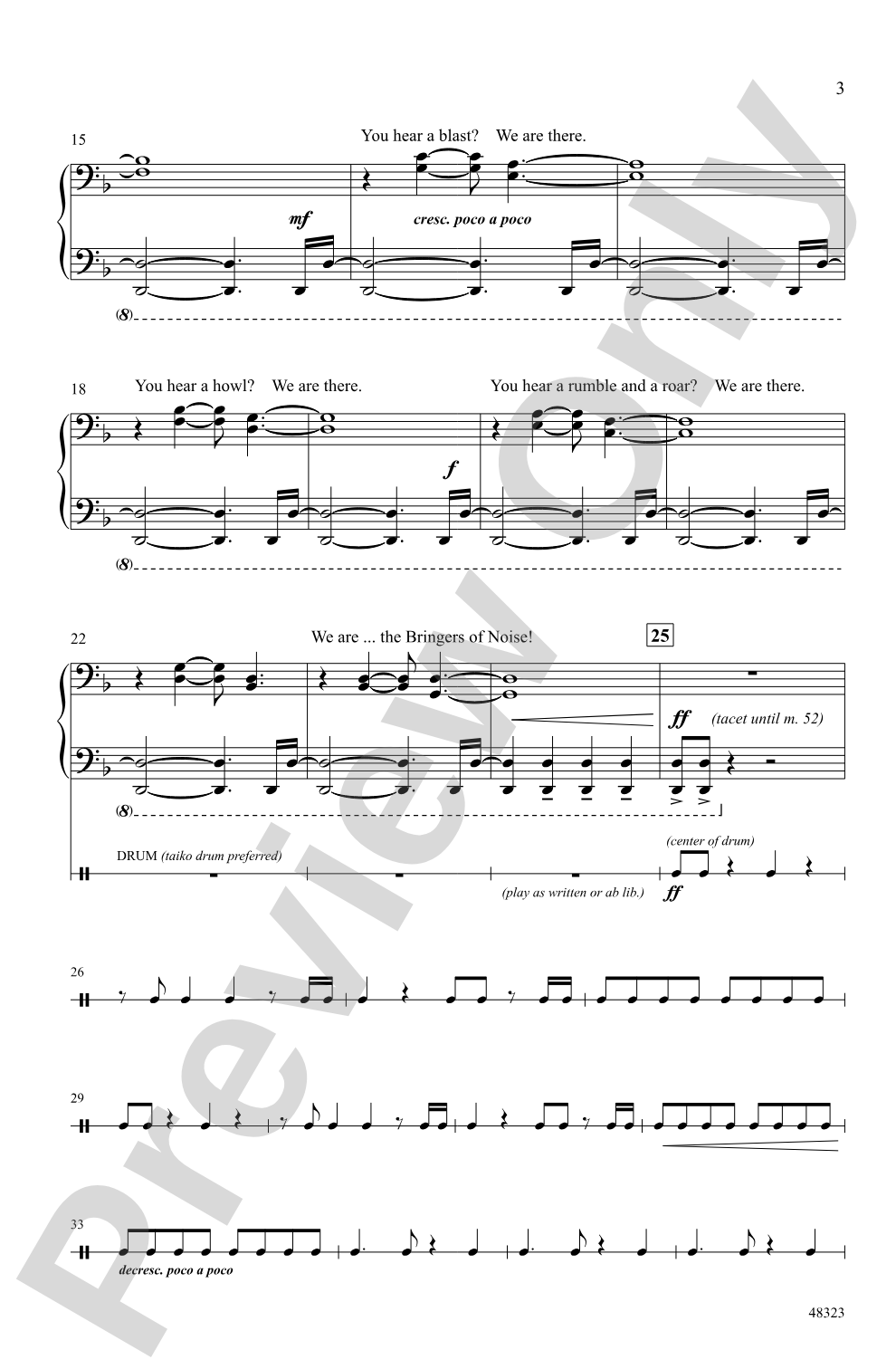Bringers of Noise: SA Choral Octavo