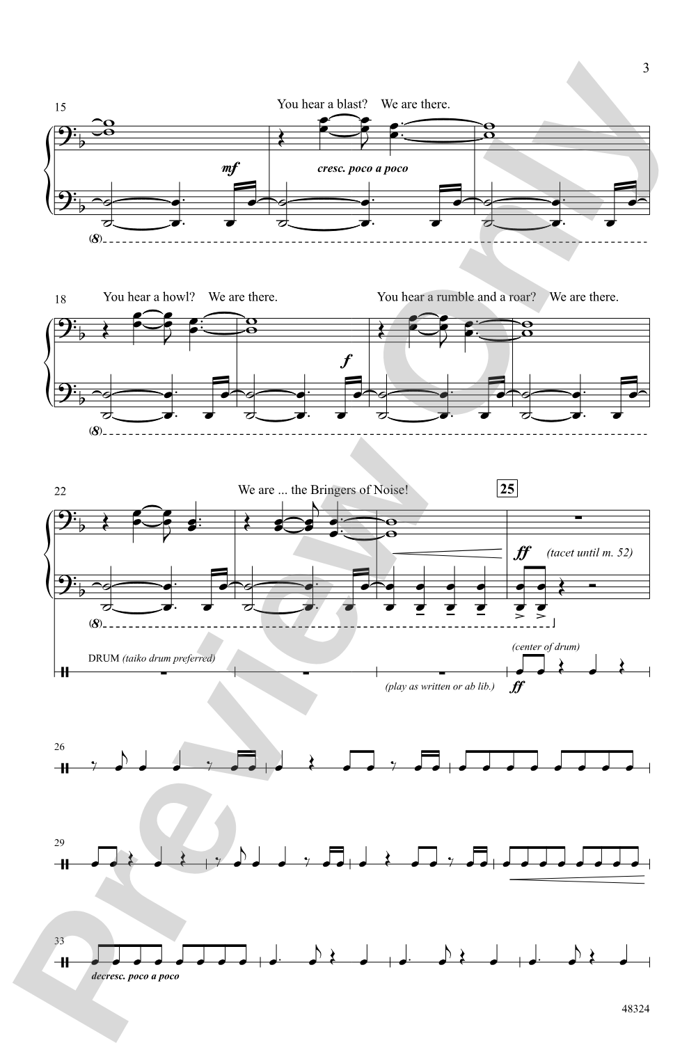 Bringers of Noise: TB Choral Octavo