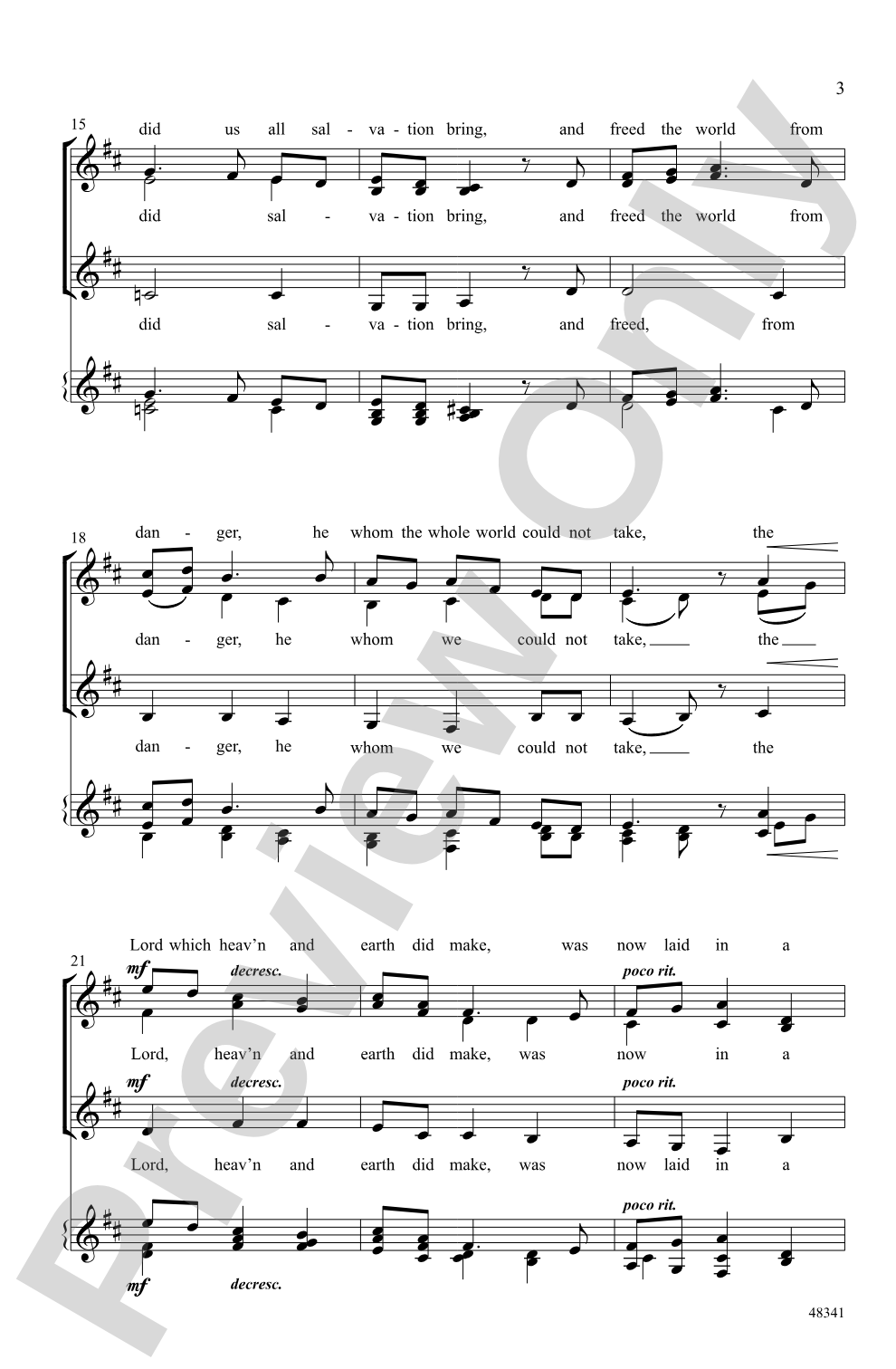 I Sing the Birth: SATB divisi <i>a cappella</i> Choral Octavo