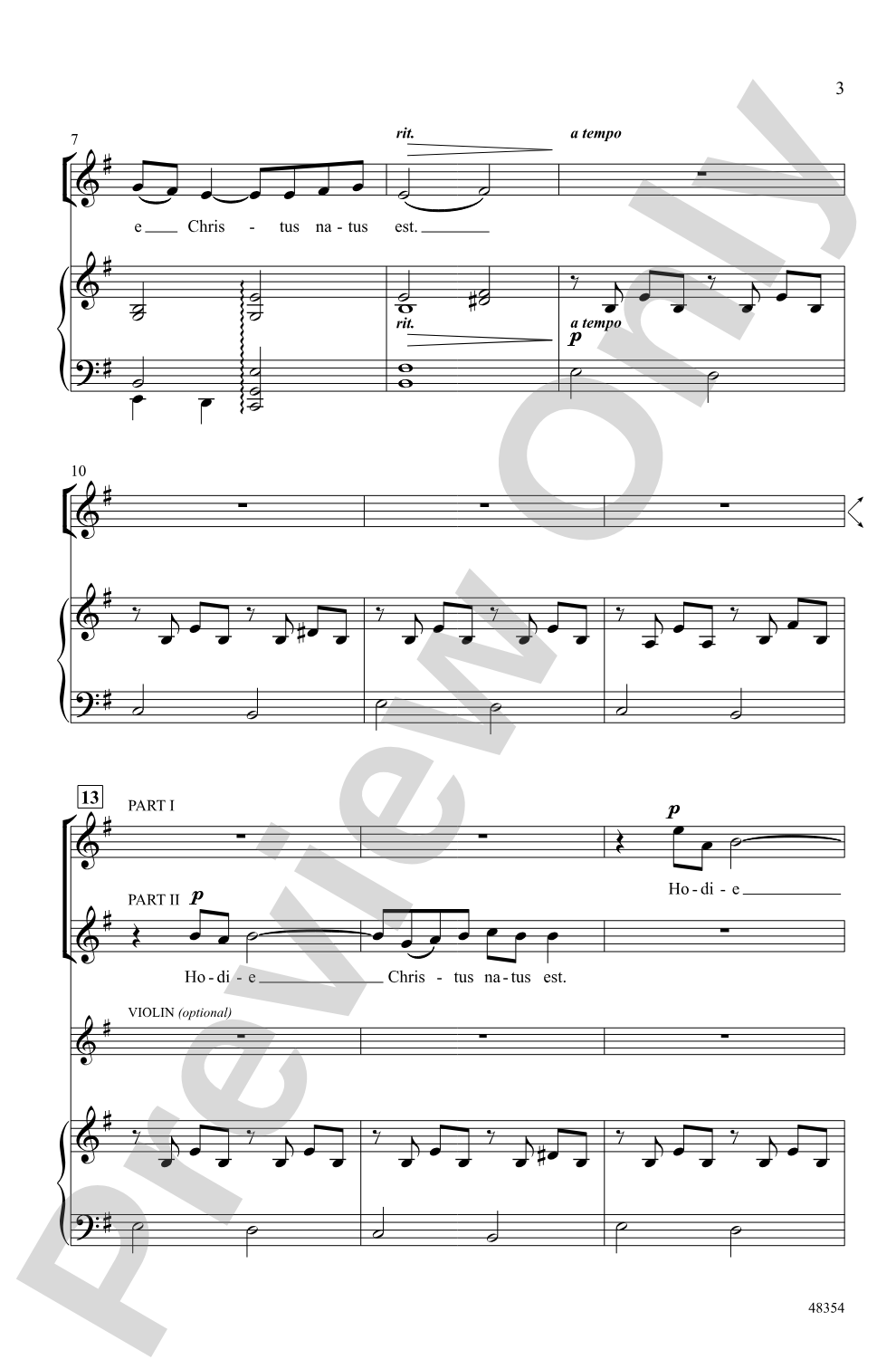 Hodie: 2-Part Choral Octavo