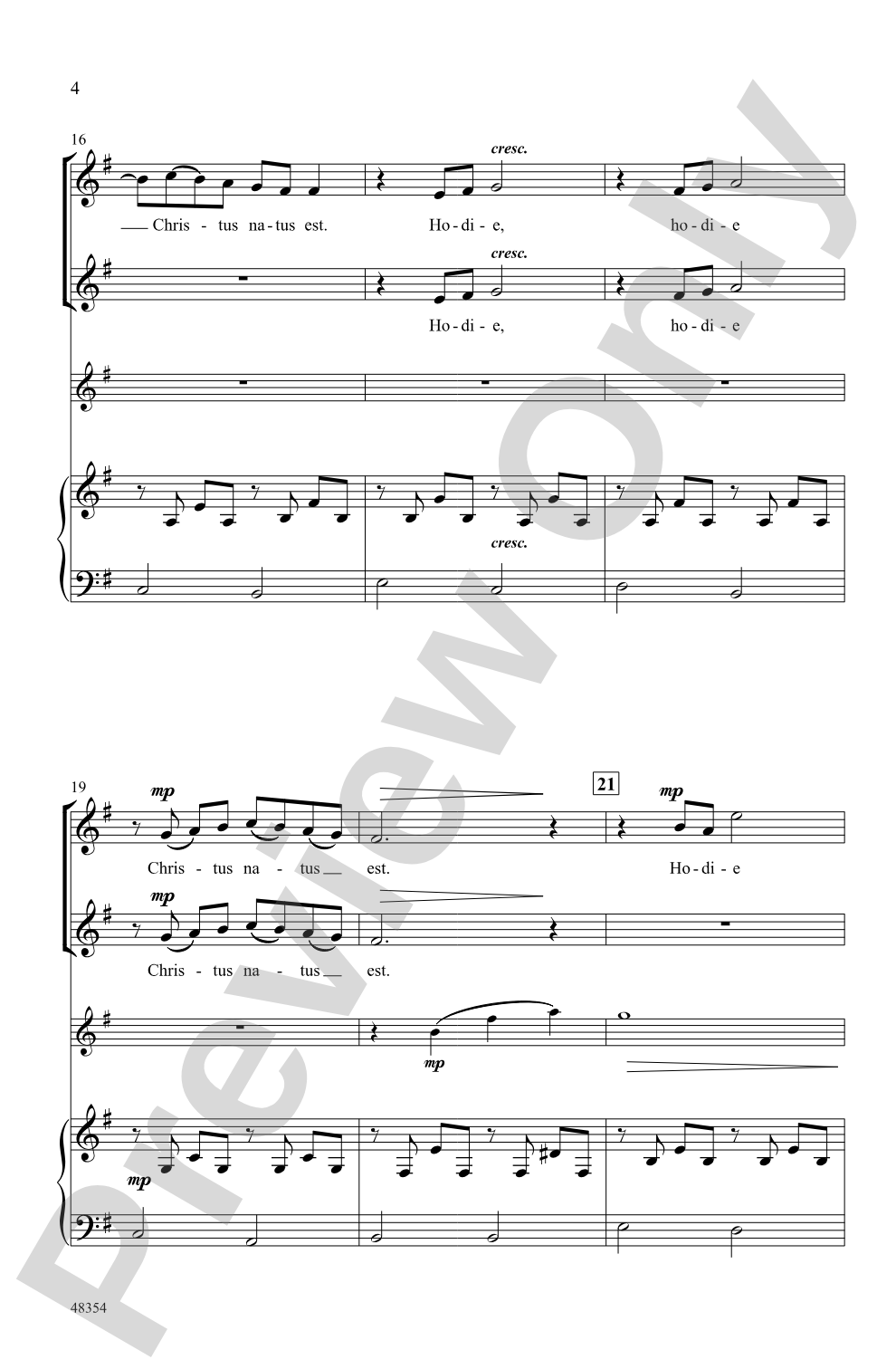 Hodie: 2-Part Choral Octavo