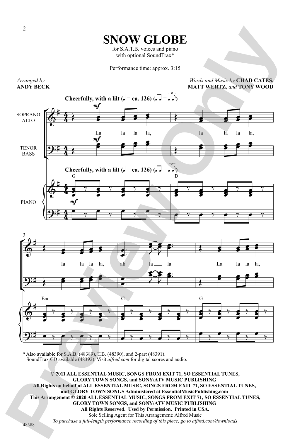 Snow Globe: SATB Choral Octavo