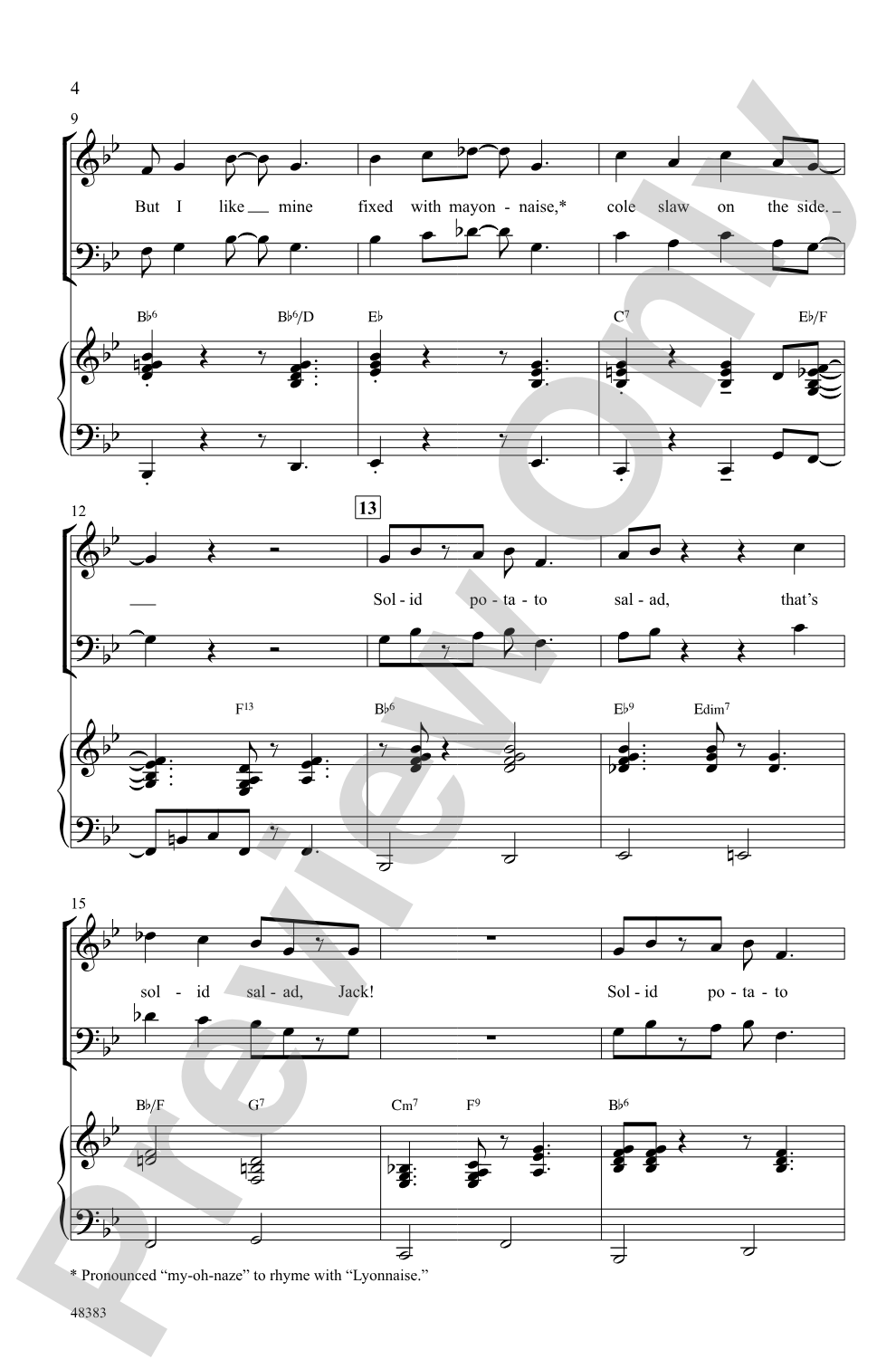 Solid Potato Salad: SATB Choral Octavo