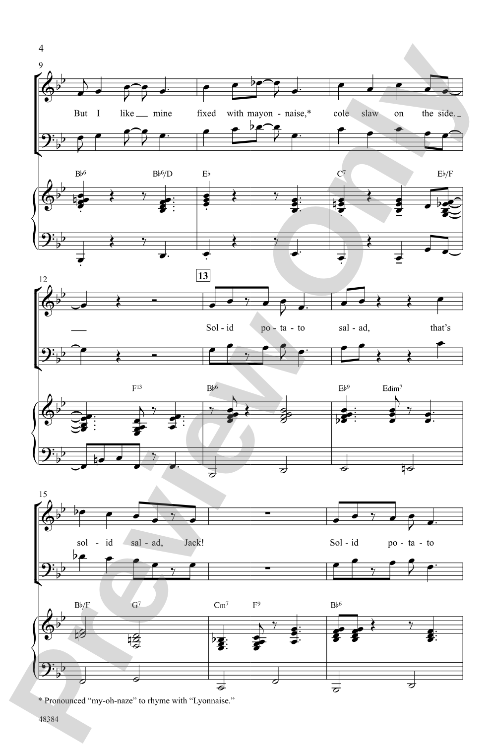 Solid Potato Salad: 3-Part Mixed Choral Octavo