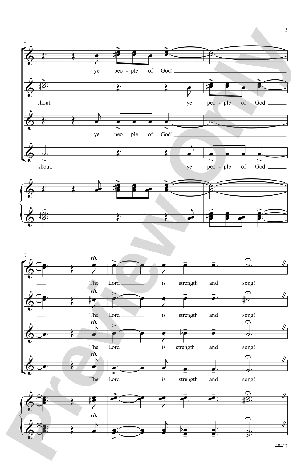 Cry Out and Shout: SSAA, <I>a cappella</I> Choral Octavo