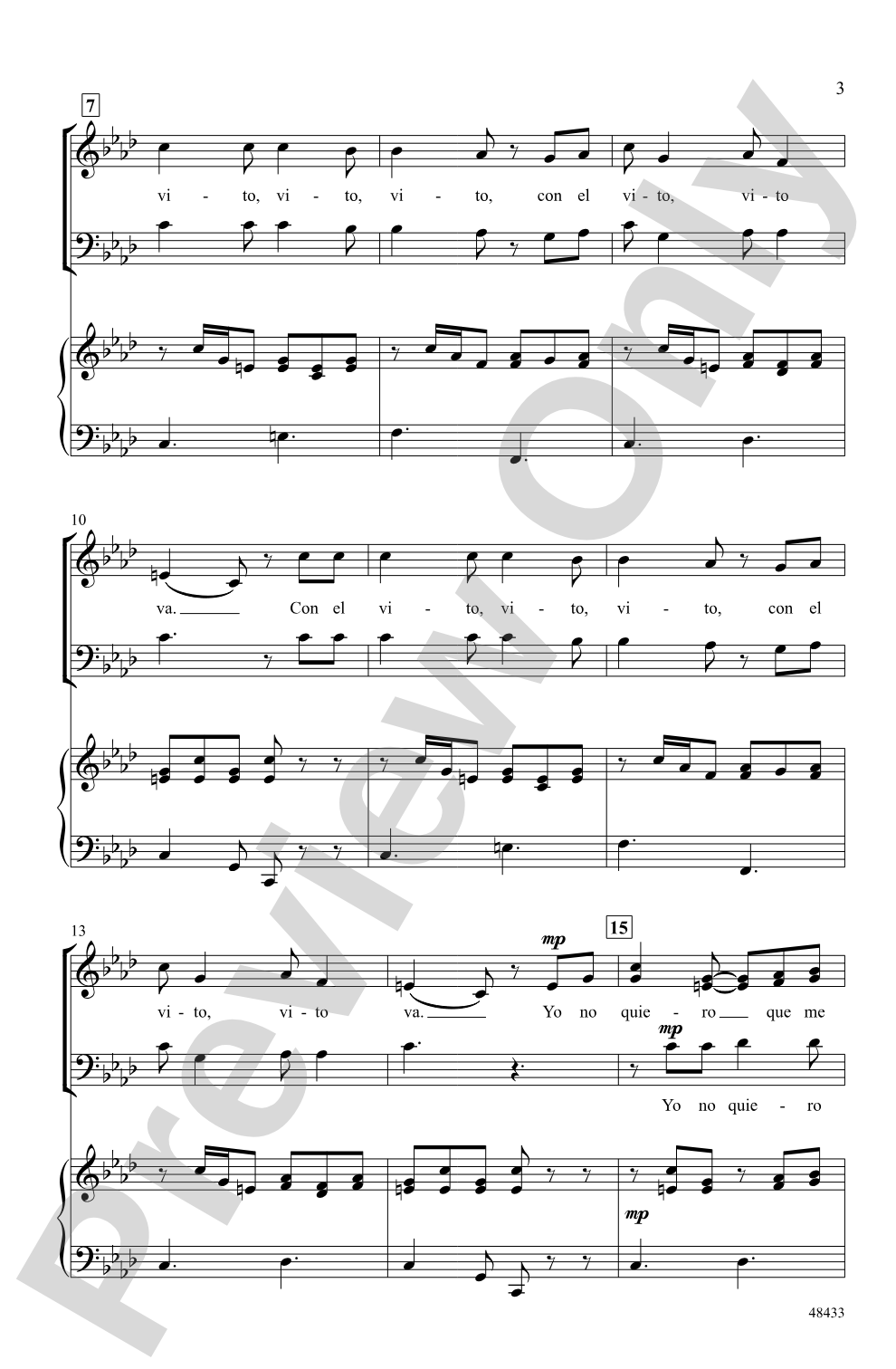 El Vito: 3-Part Mixed Choral Octavo