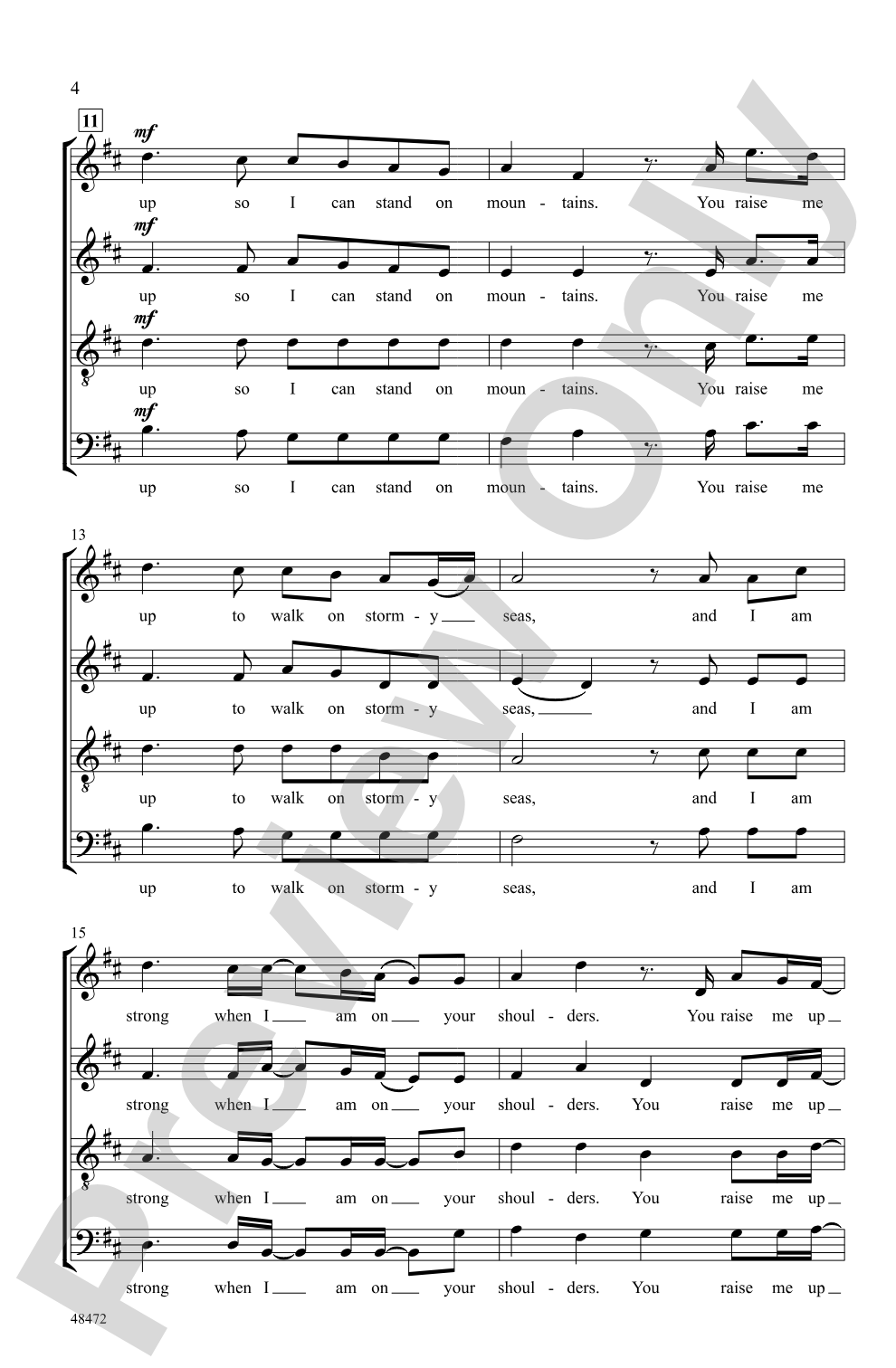 You Raise Me Up: SATB <i>a cappella</i> Choral Octavo