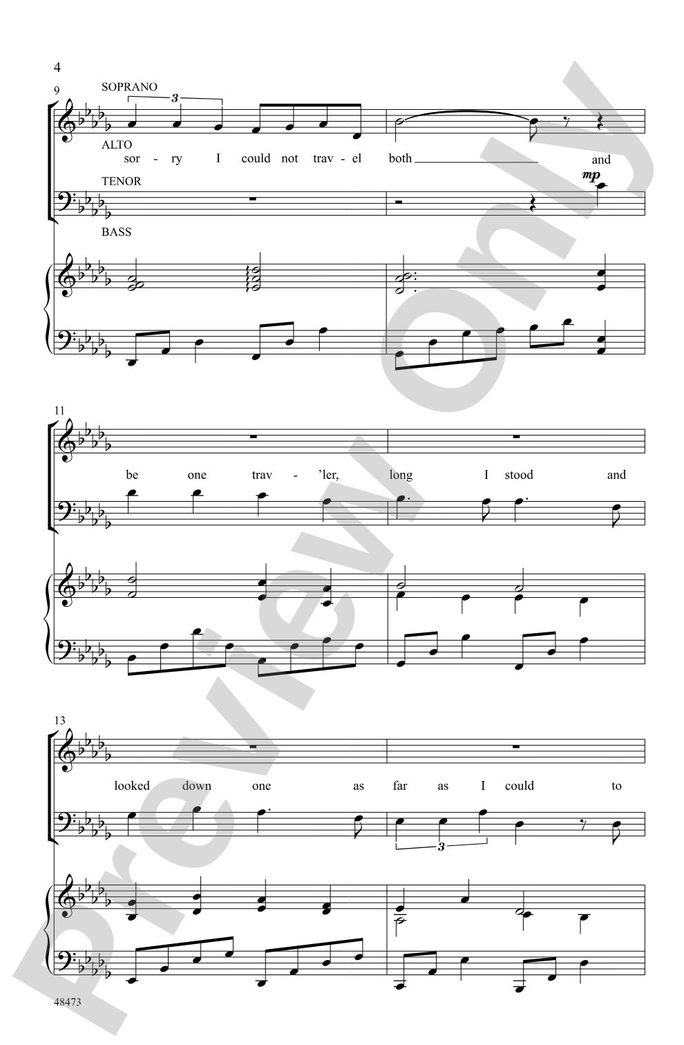 The Road Not Taken: SATB Choral Octavo