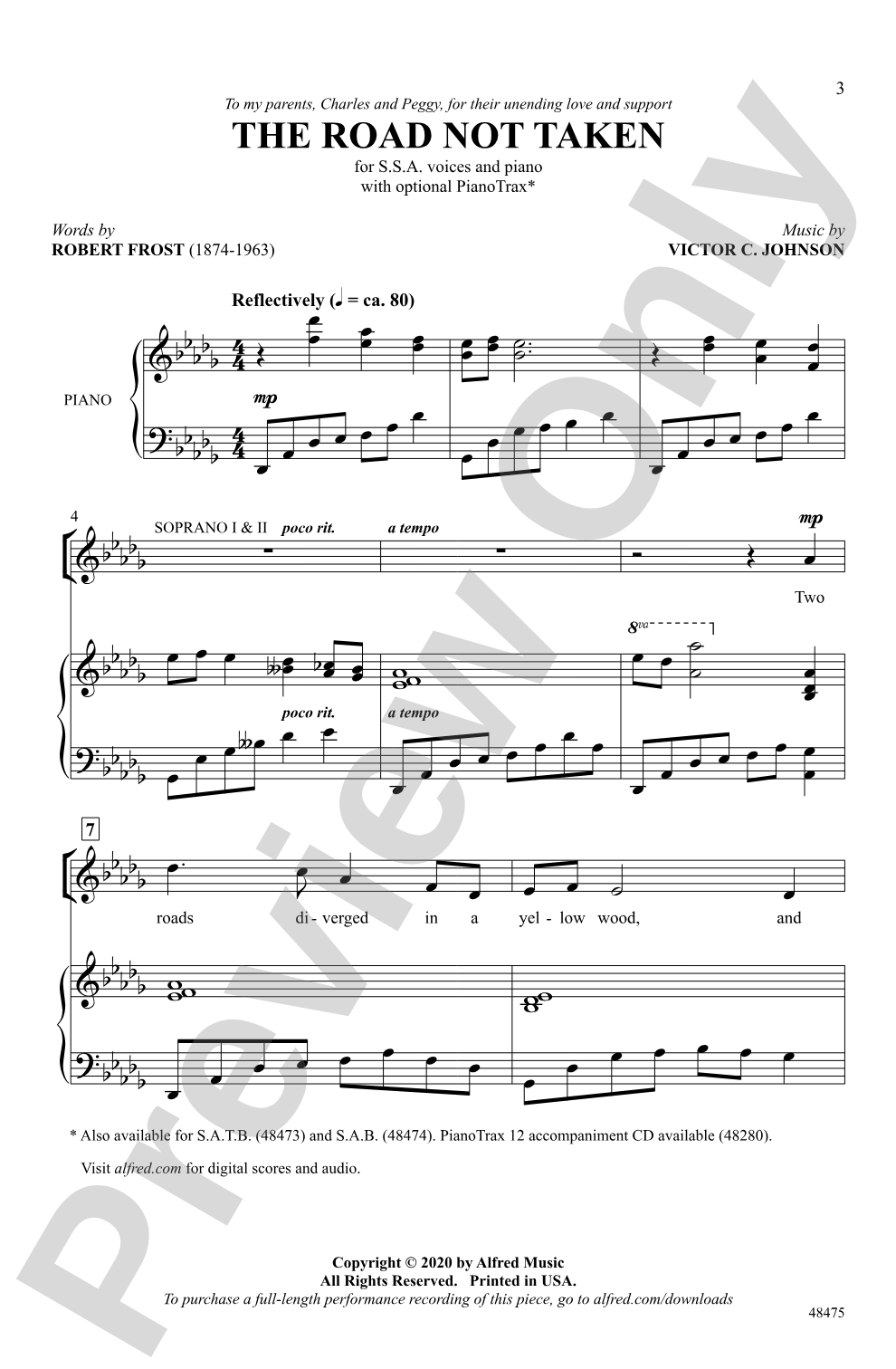 The Road Not Taken: SSA Choral Octavo