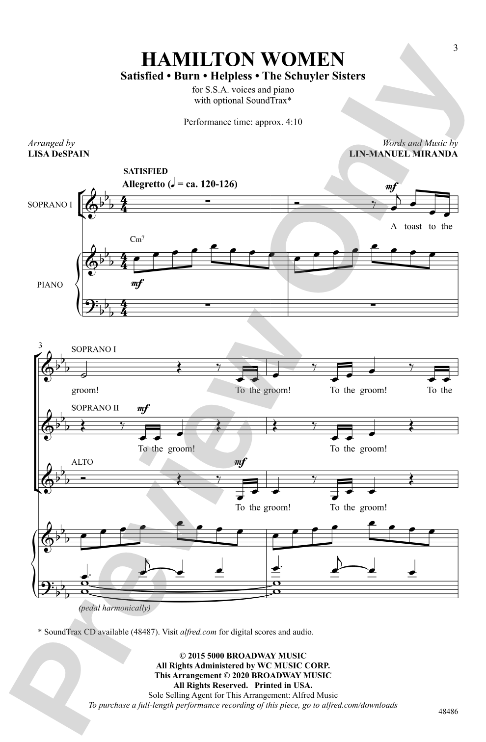 Hamilton Women: SSA Choral Octavo