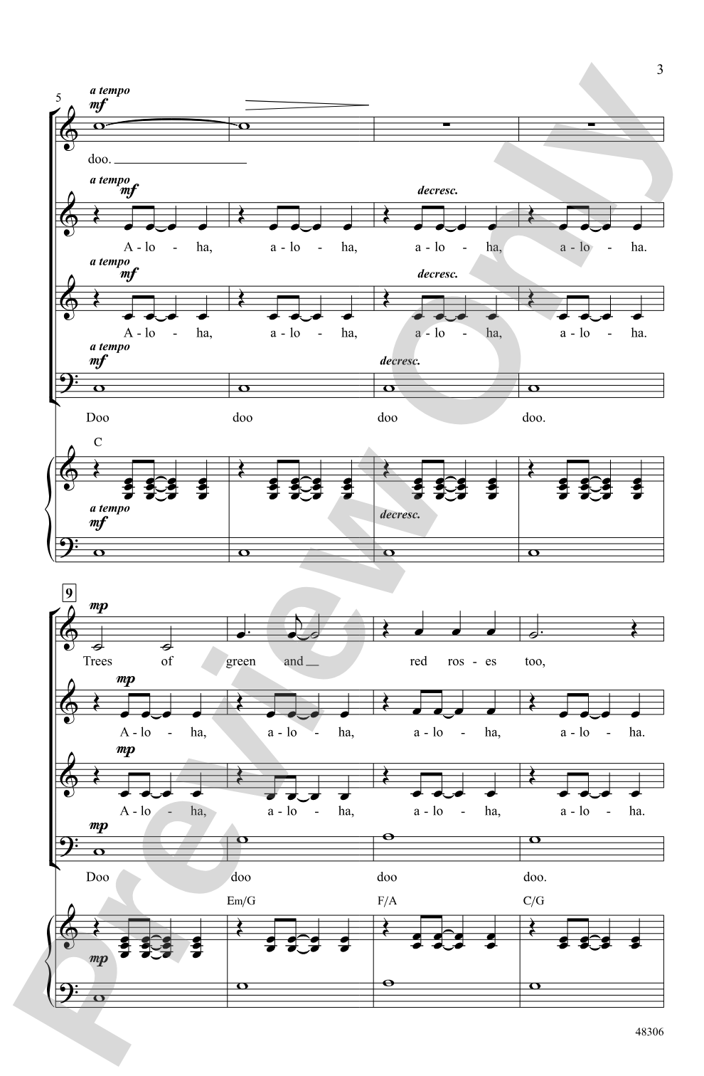 What a Wonderful World: SSAB, <I>a cappella</I> Choral Octavo