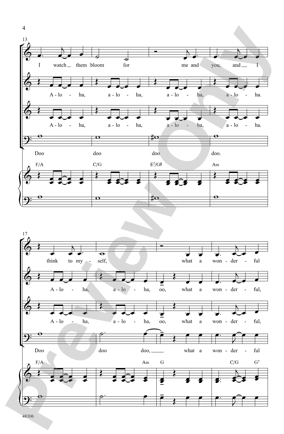 What a Wonderful World: SSAB, <I>a cappella</I> Choral Octavo