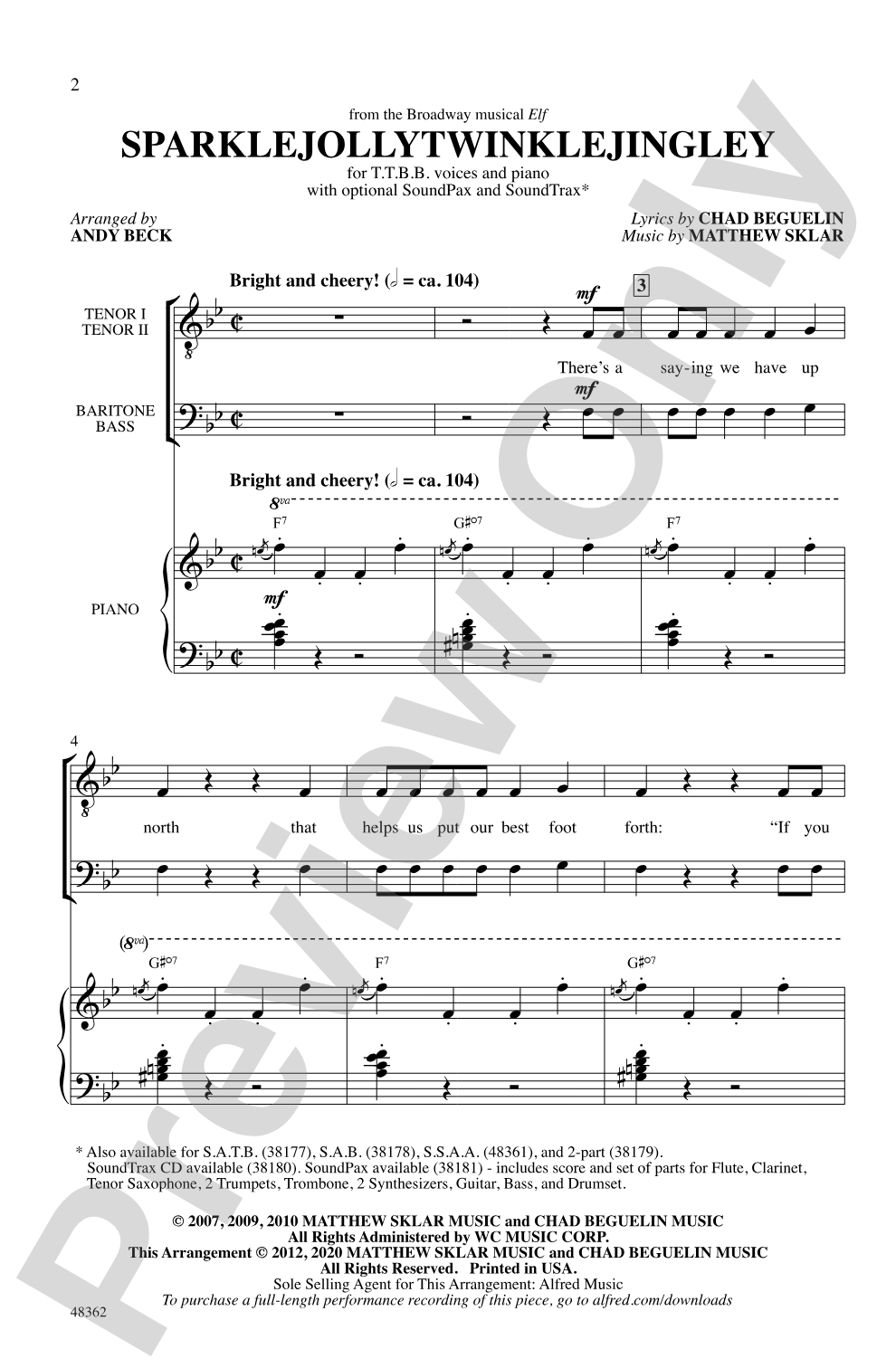 Sparklejollytwinklejingley: TTBB Choral Octavo