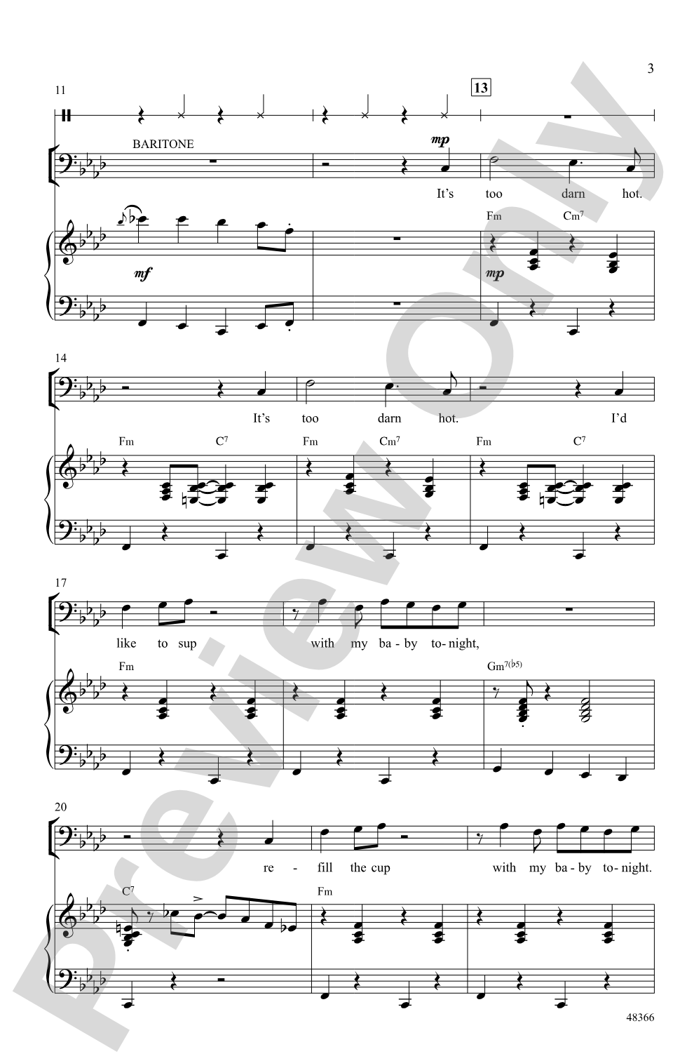 Too Darn Hot: SAB Choral Octavo