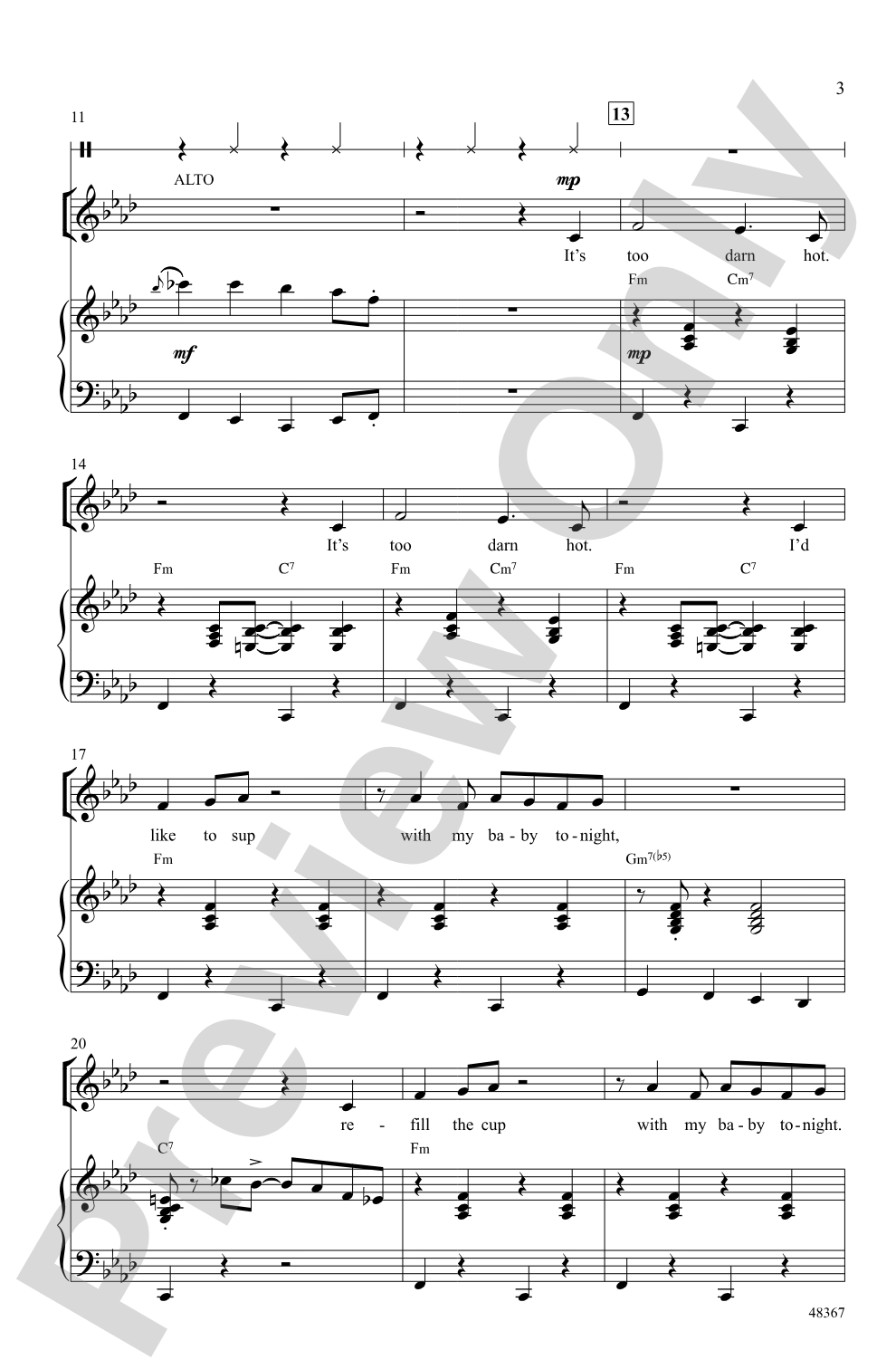 Too Darn Hot: SSA Choral Octavo