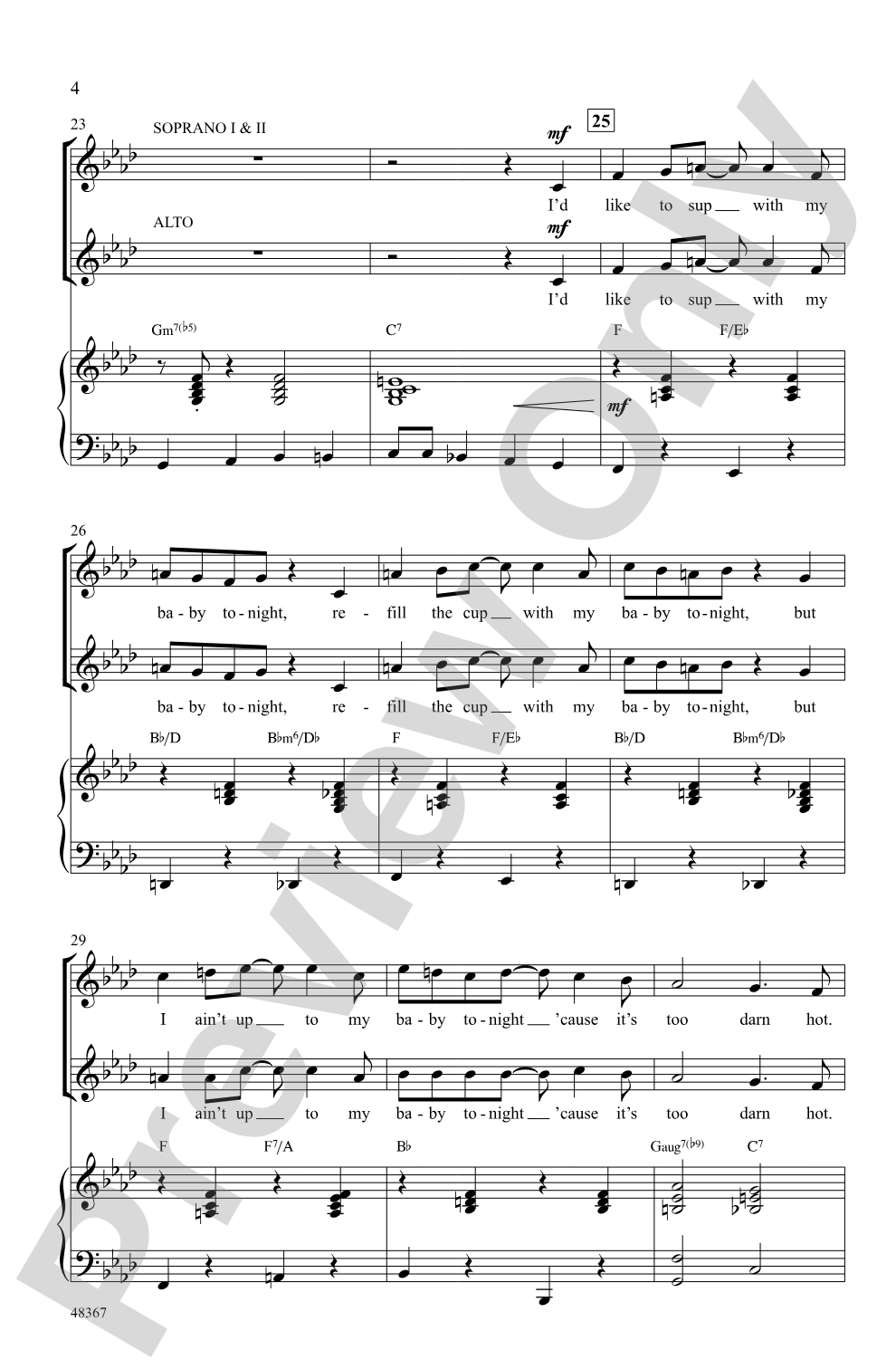 Too Darn Hot: SSA Choral Octavo