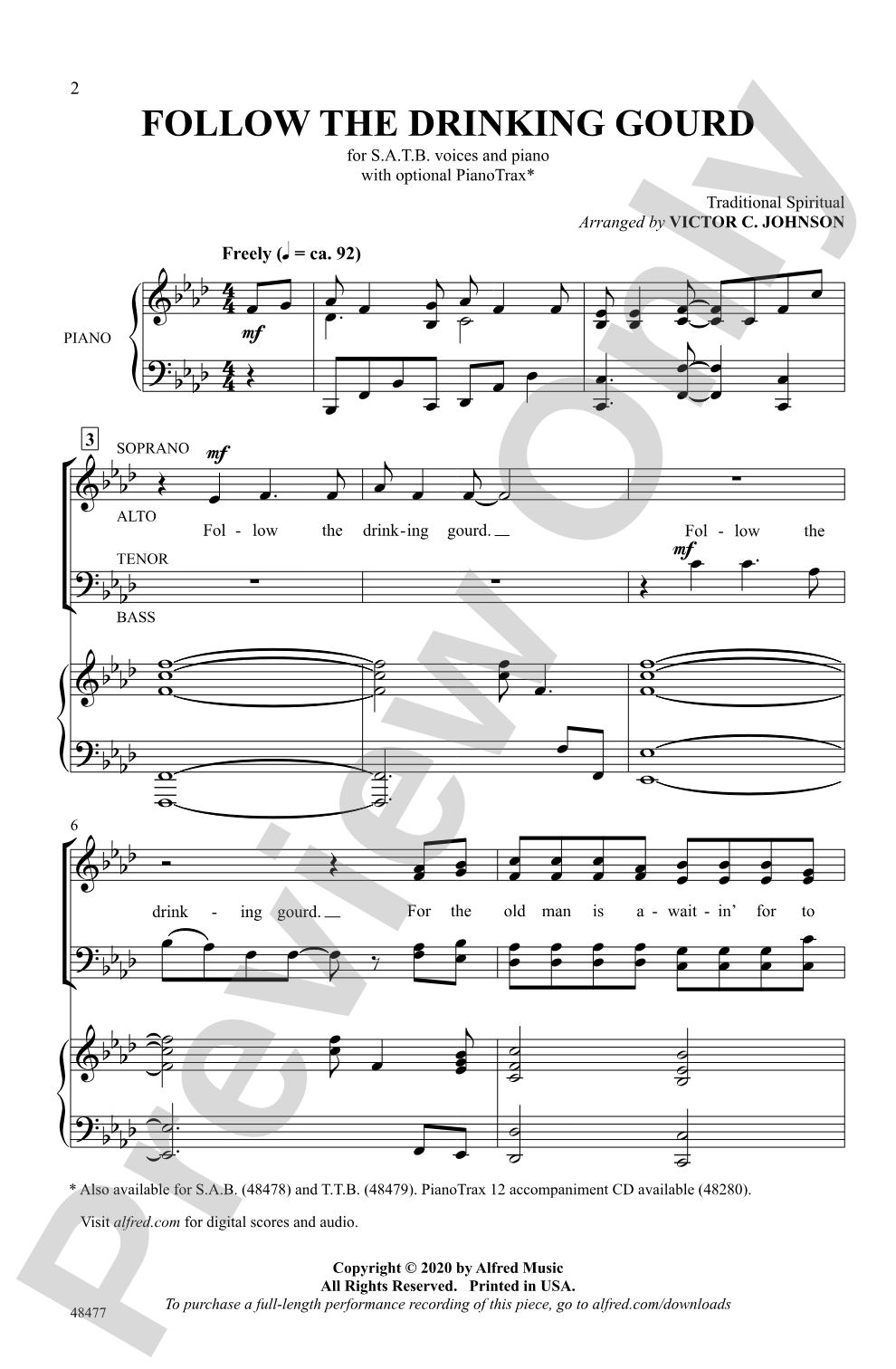Follow the Drinking Gourd: SATB Choral Octavo