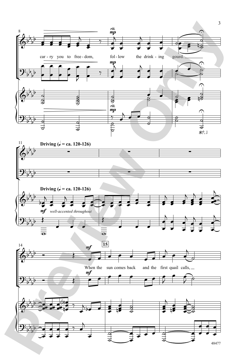 Follow the Drinking Gourd: SATB Choral Octavo