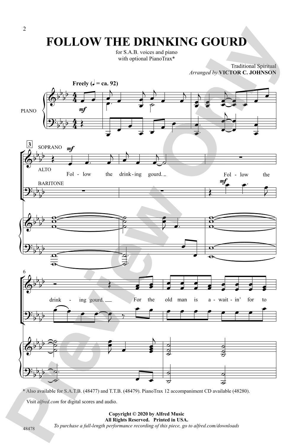 Follow the Drinking Gourd: SAB Choral Octavo