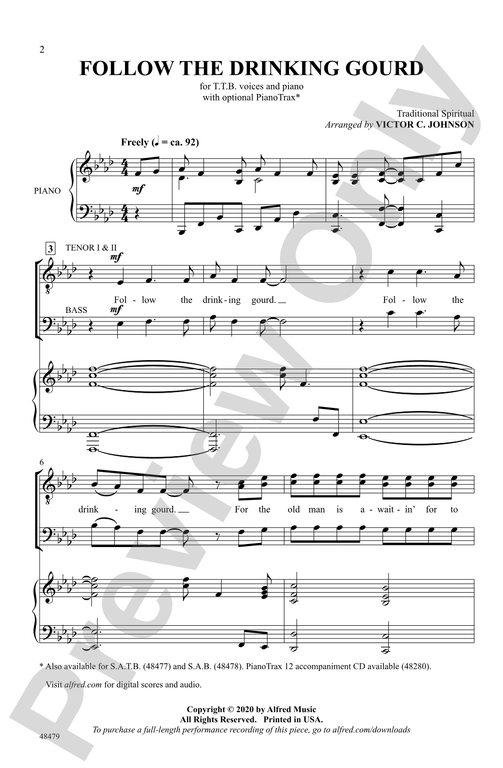 Follow the Drinking Gourd: TTB Choral Octavo