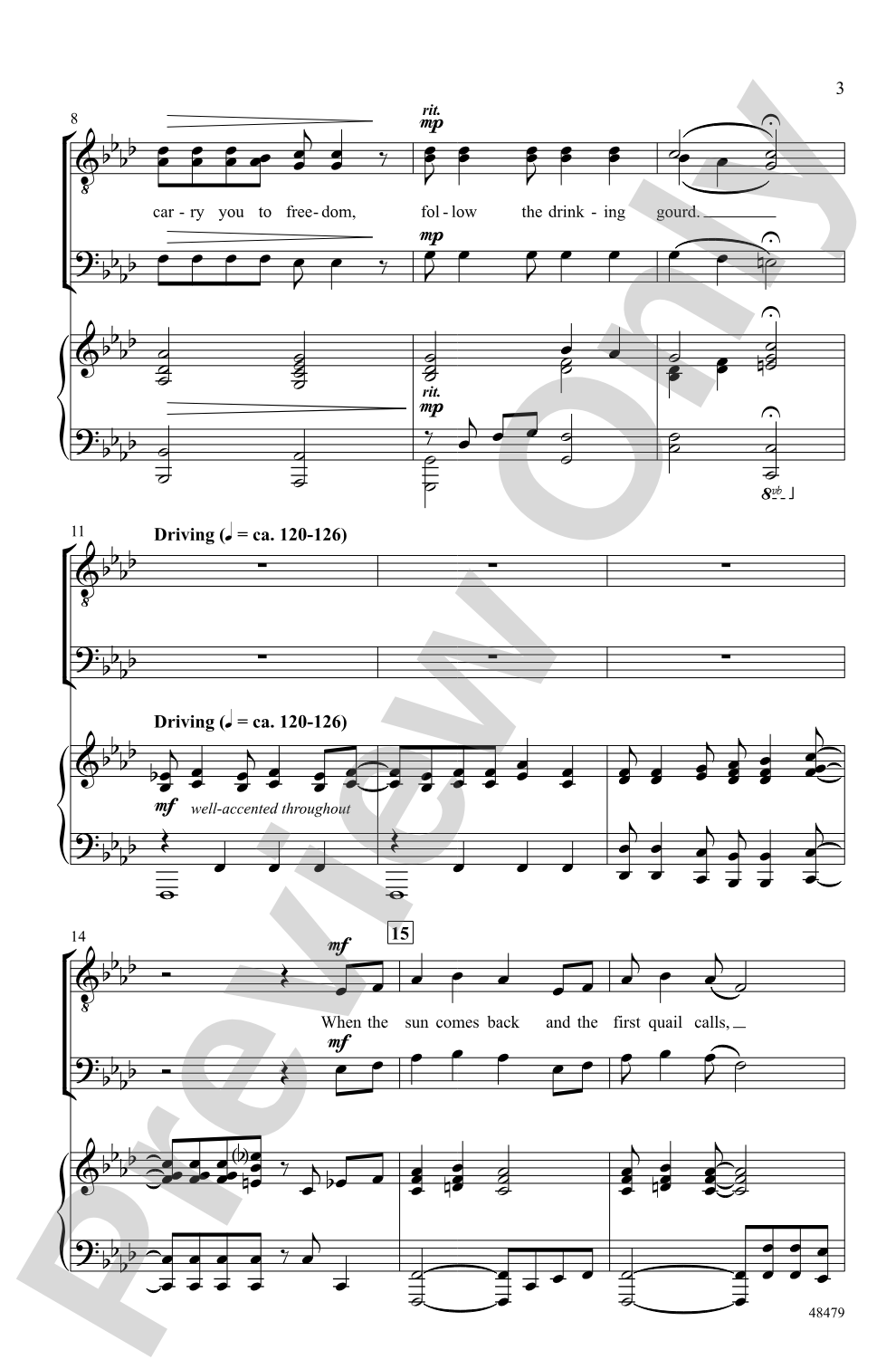 Follow the Drinking Gourd: TTB Choral Octavo