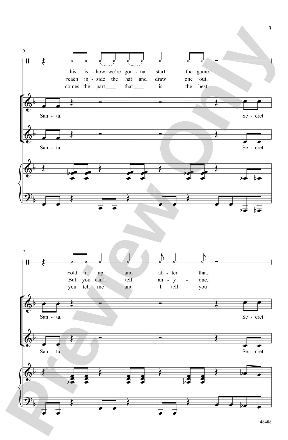 Secret Santa: 2-Part Choral Octavo