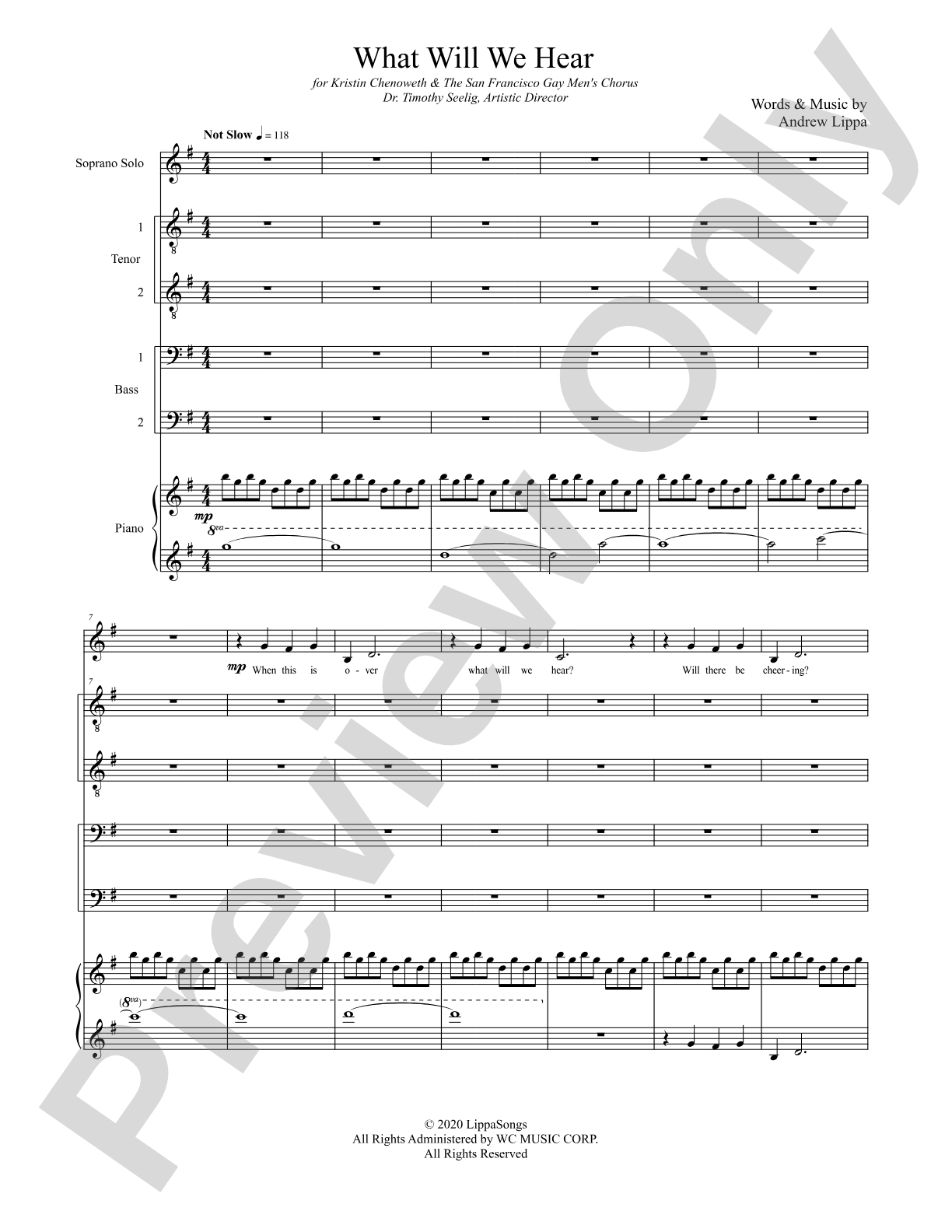 What Will We Hear: TTBB Choral Octavo